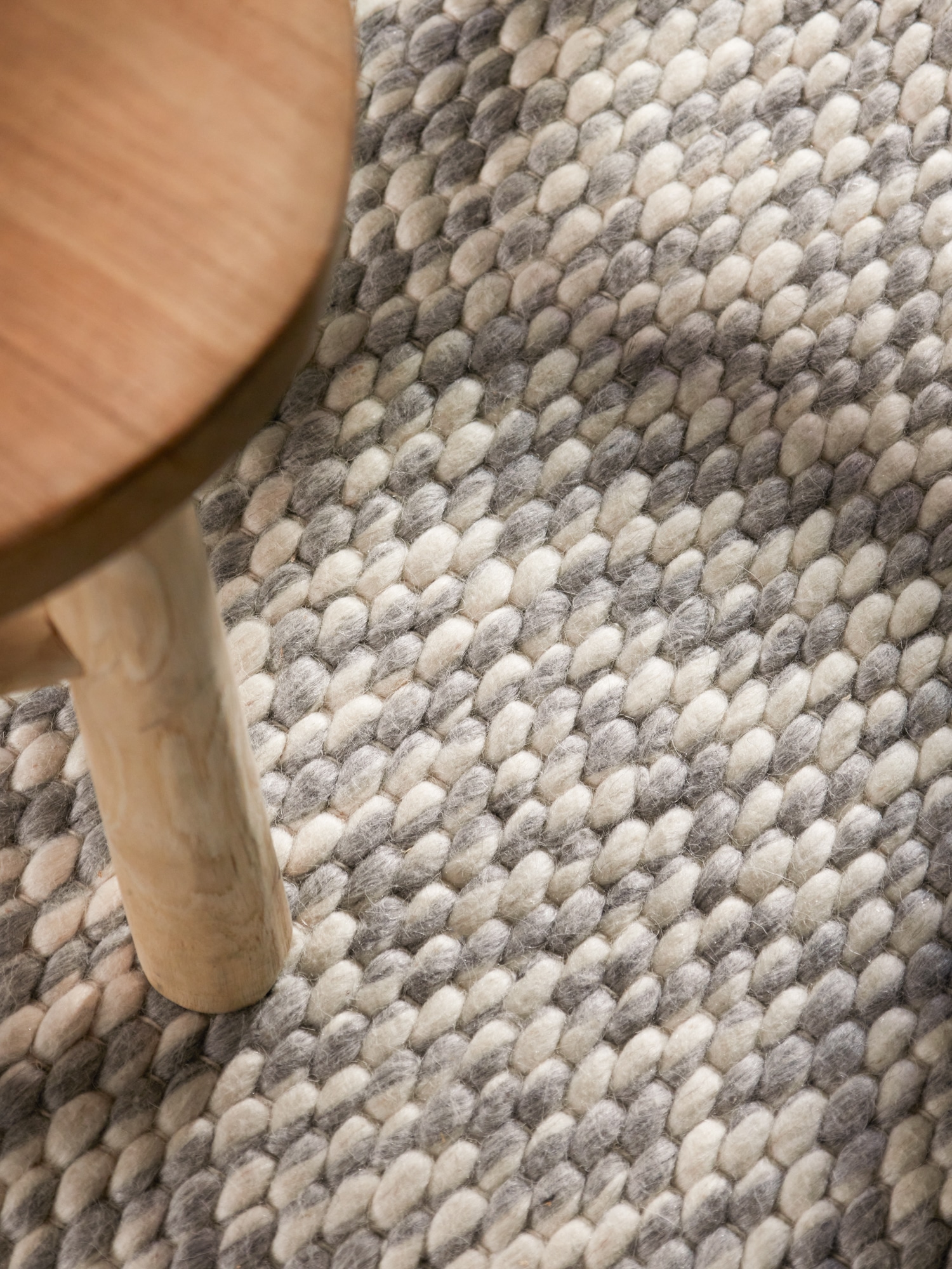 ELLE DECORATION Wollteppich »Beans« rund 10 mm Höhe Handweb Teppich Wolle, Rund, Perlenstruktur, Wohnzimmer, Schlafzimmer