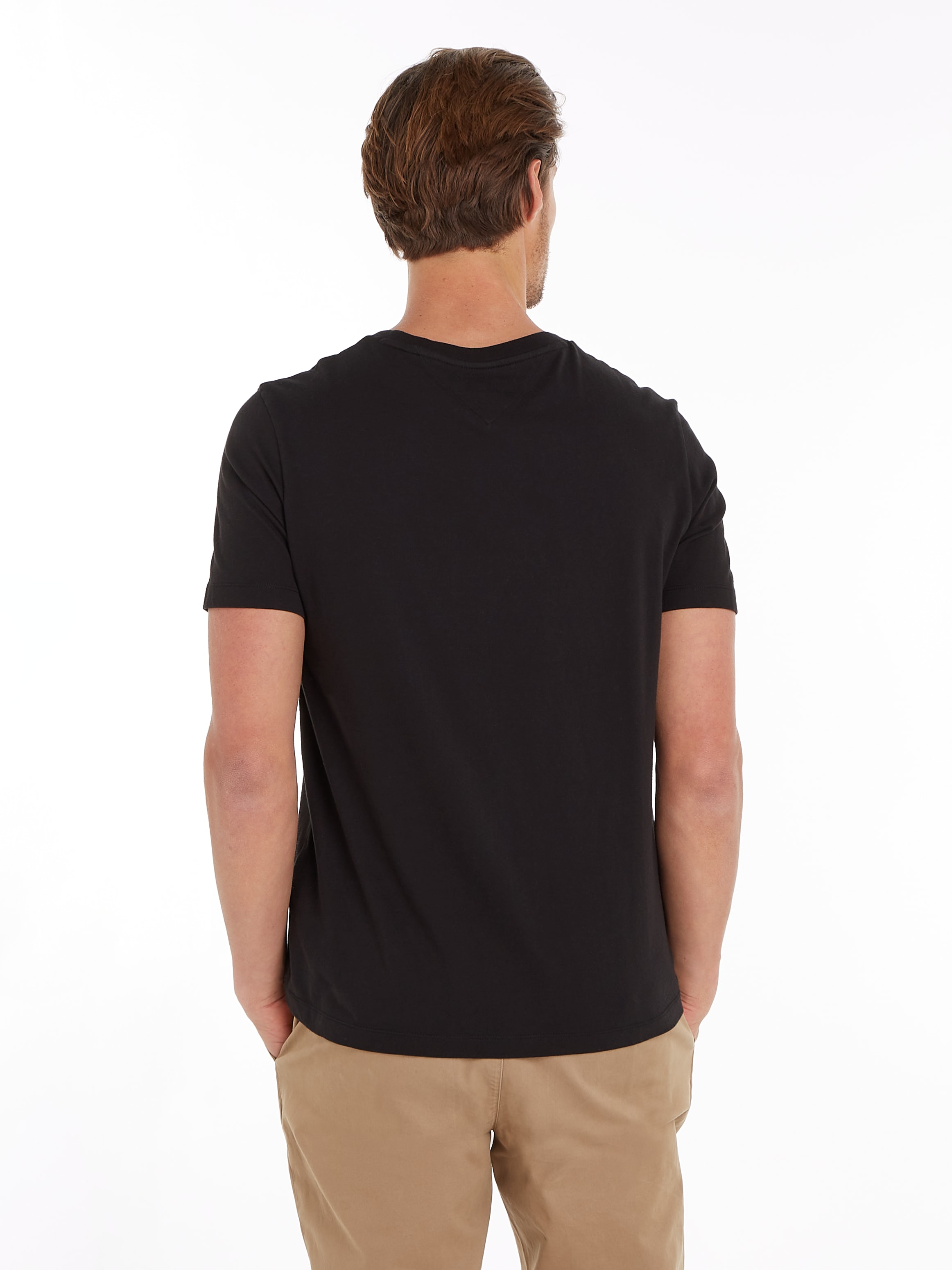 Tommy Hilfiger T-Shirt »ESSENTIAL REG FIT SOLID TEE mit Stickerei und Rundhals«, unifarben, casual, regular fit, Baumwolle, Rundhals