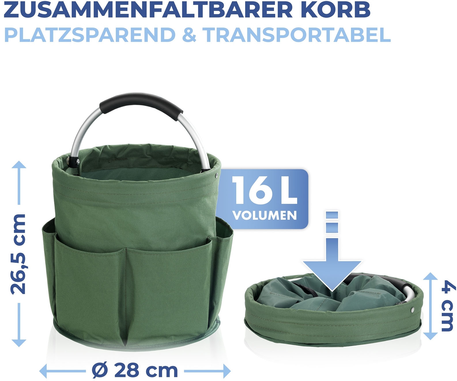 Maximex Organizer »Universal-Reinigungs-Caddy«, Allzweckkorb mit 6 Aussentaschen, ideal für Haushalt, Garten & Camping