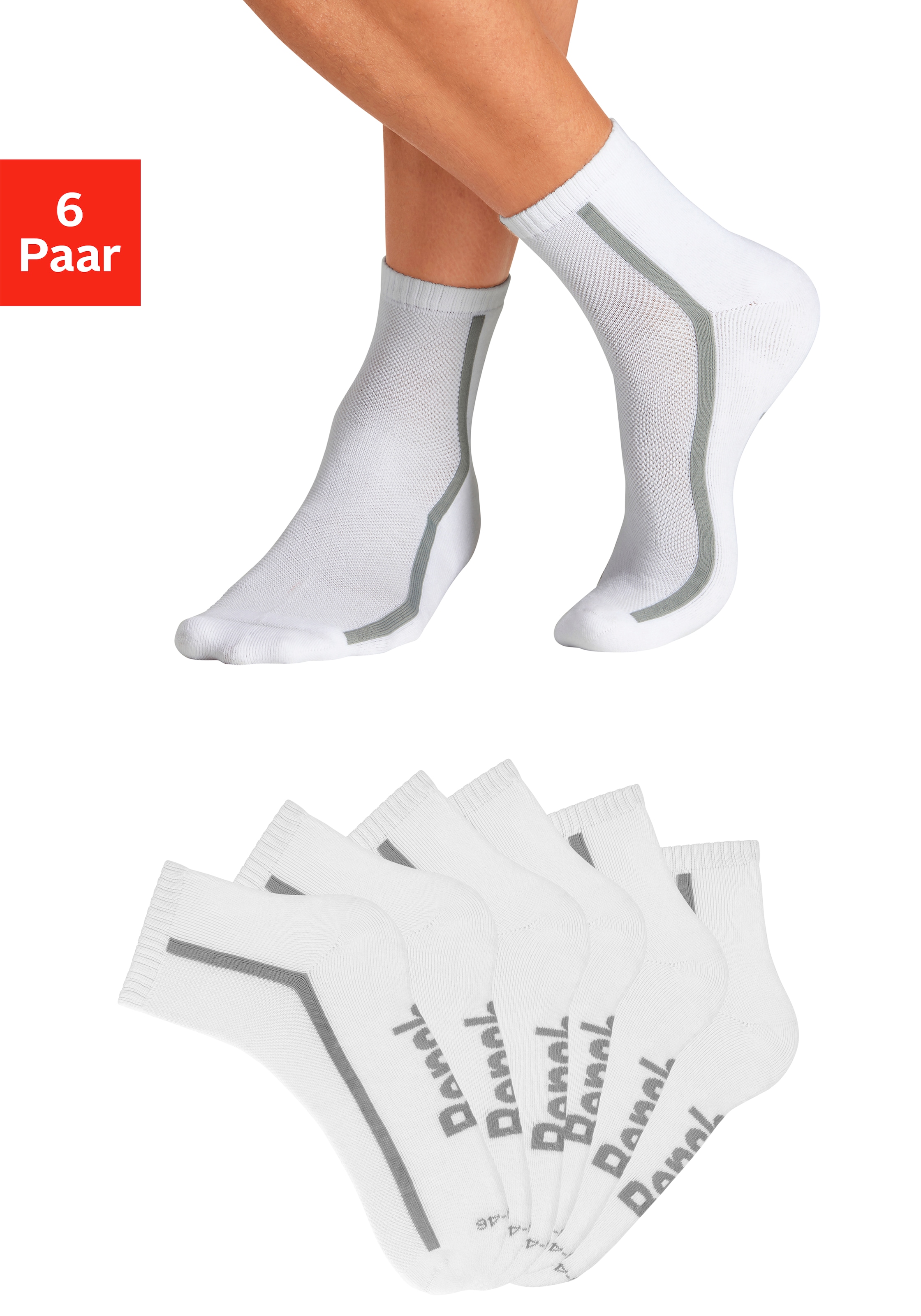 Bench. Tennissocken »Sportsocken Herren Quartersocks atmungsaktiv« Packung, 6 Paar tlg. dämpfend durch Hochfersen- Frottee