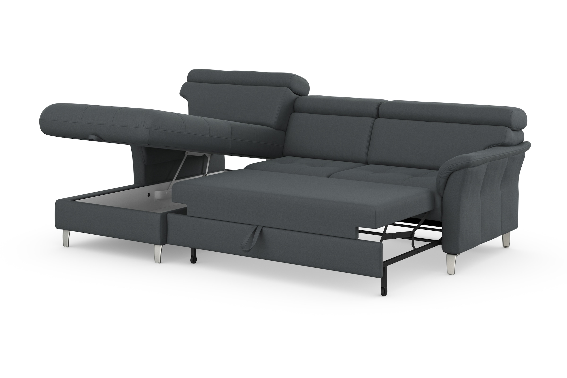 sit&more Ecksofa »Marano L-Form«, inklusive Kopfteilverstellung, wahlweise mit Bettfunktion, Bettkasten