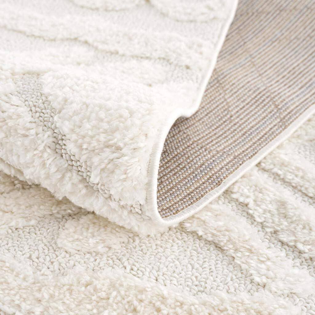 Carpet City Hochflor-Teppich »Focus 3382«, rund, 20 mm Höhe, Boho-Teppich, Hochtief-Muster/ 3D-Effekt, für Wohnzimmer, Schlafzimmer
