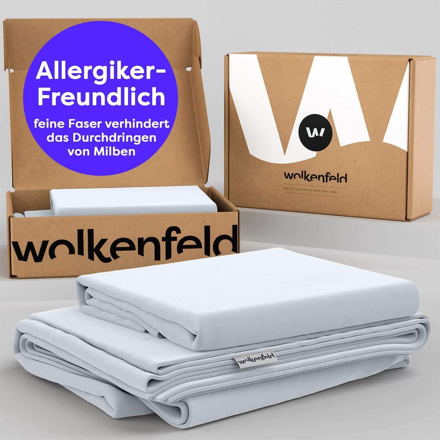 Wolkenfeld Linge de lit »Allergiker Bettwäsche, unfassbar weich« 2 cuis 135x200 cm, 155x220 & Übergrössen I inkl. Kissenbezüge 80x80 I Uni