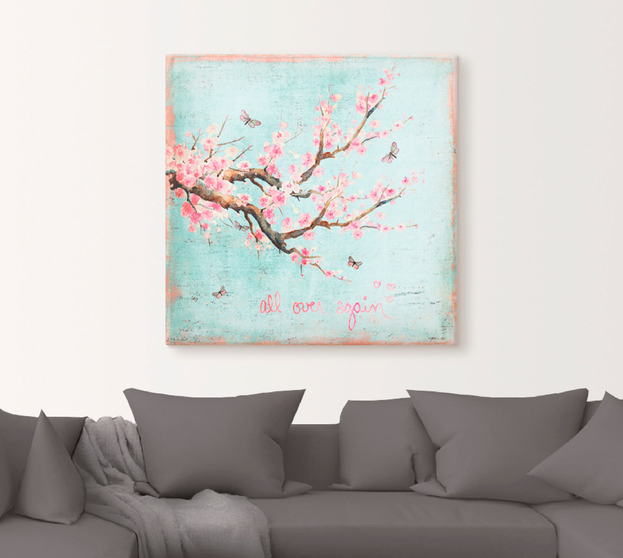 Artland Leinwandbild »Er ist wieder da« Blumen 1 Stk. tlg. auf Holzrahmen gespannt