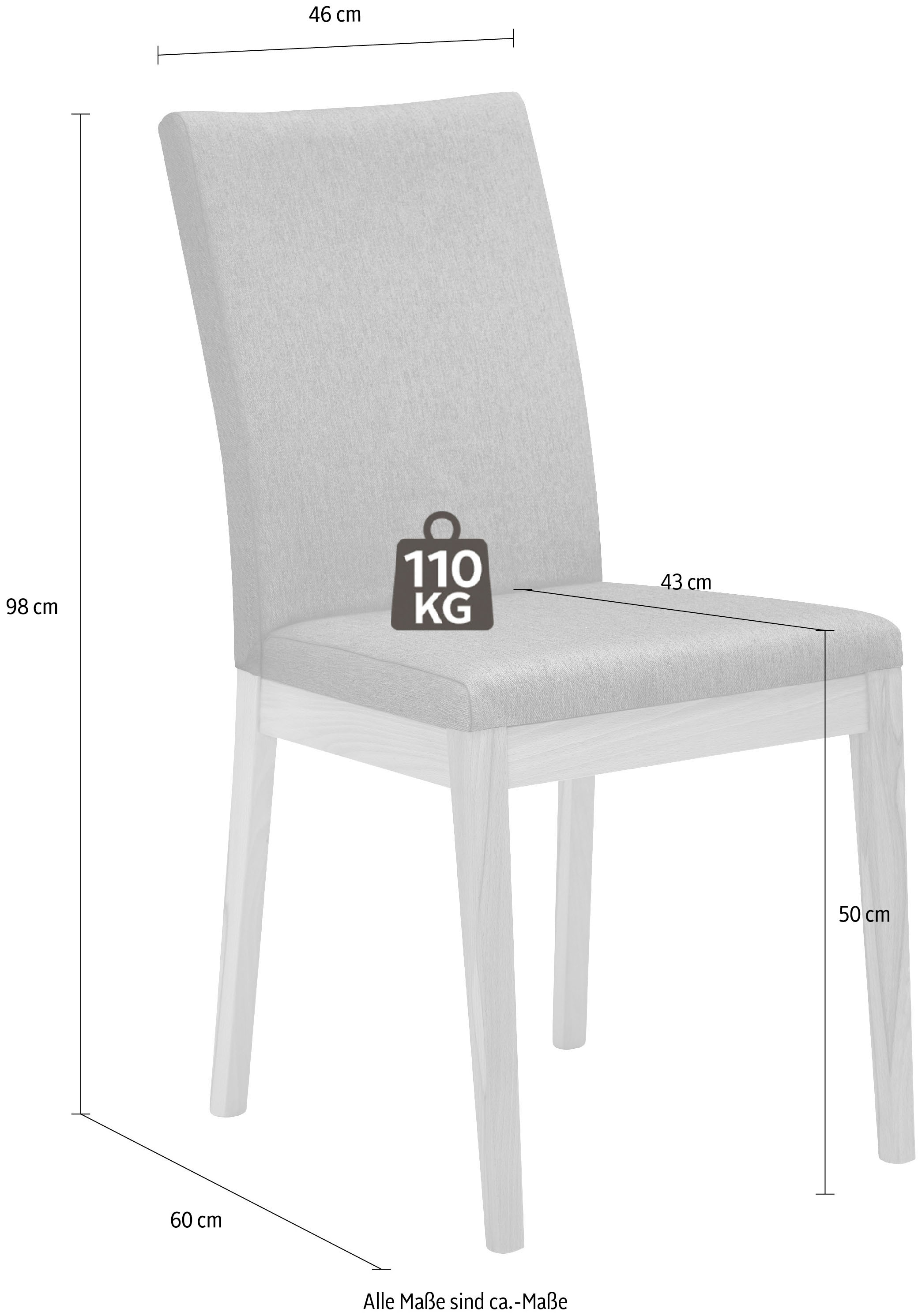massivline&more Chaise »Roberto« (Ensemble) 2 cuisStructure en bois massif