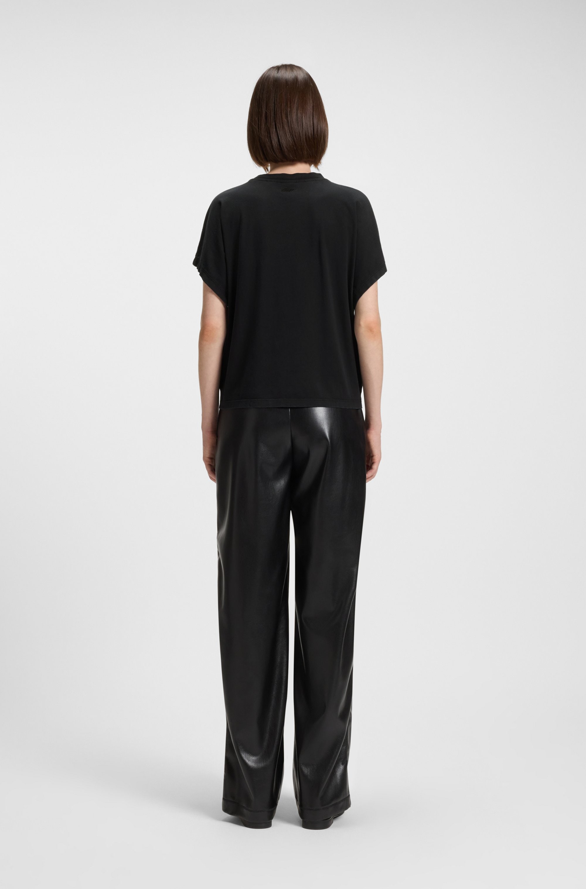 BOSS ORANGE T-shirt »Emason Hotfix Premium Damenmode«, Oversized Fit mit Rundhals, Glitzer-Applikation
