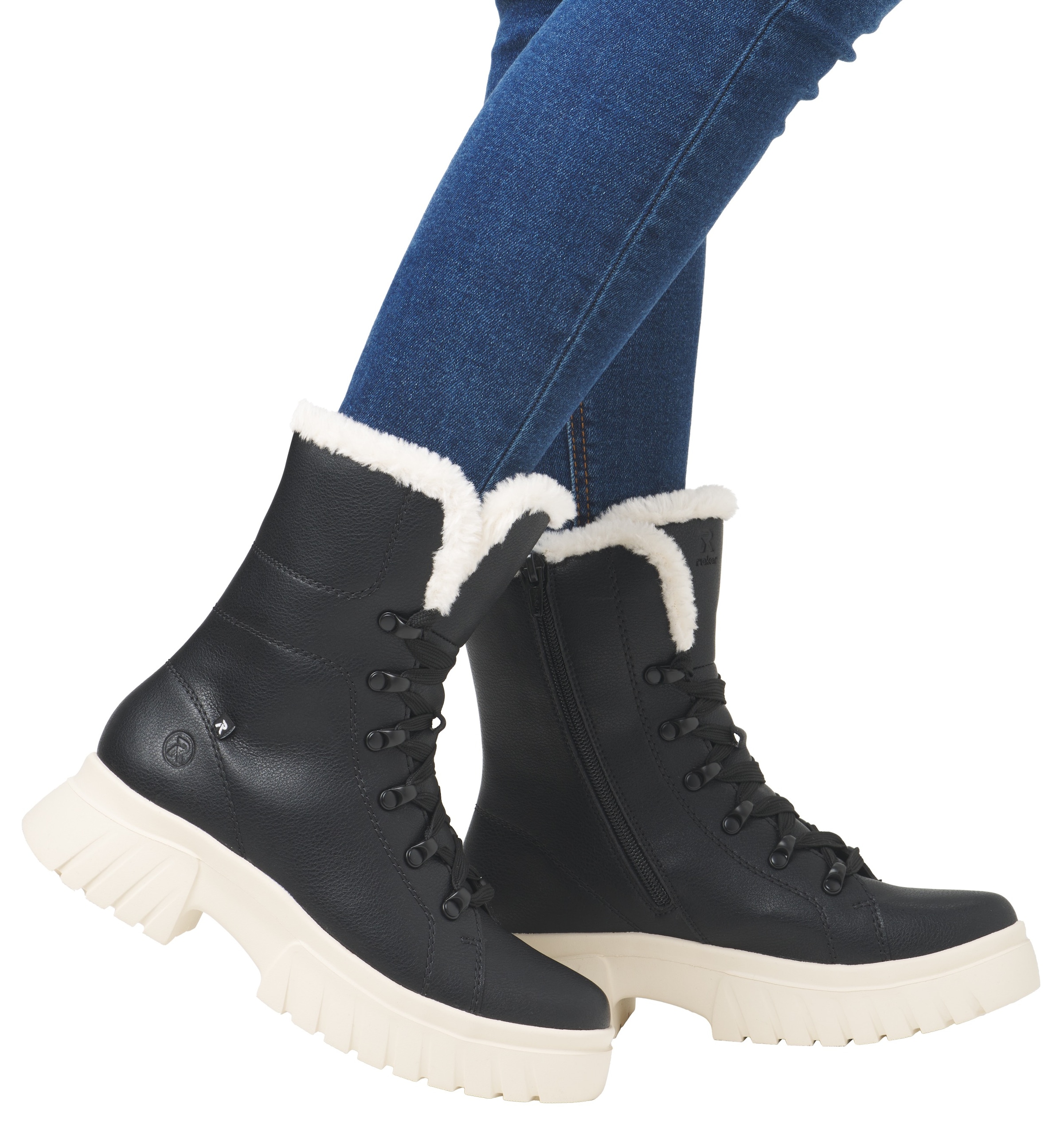 Rieker EVOLUTION Winterboots, Schnürboots, Plateaustiefelette, Profilsohle, Innenreissverschluss