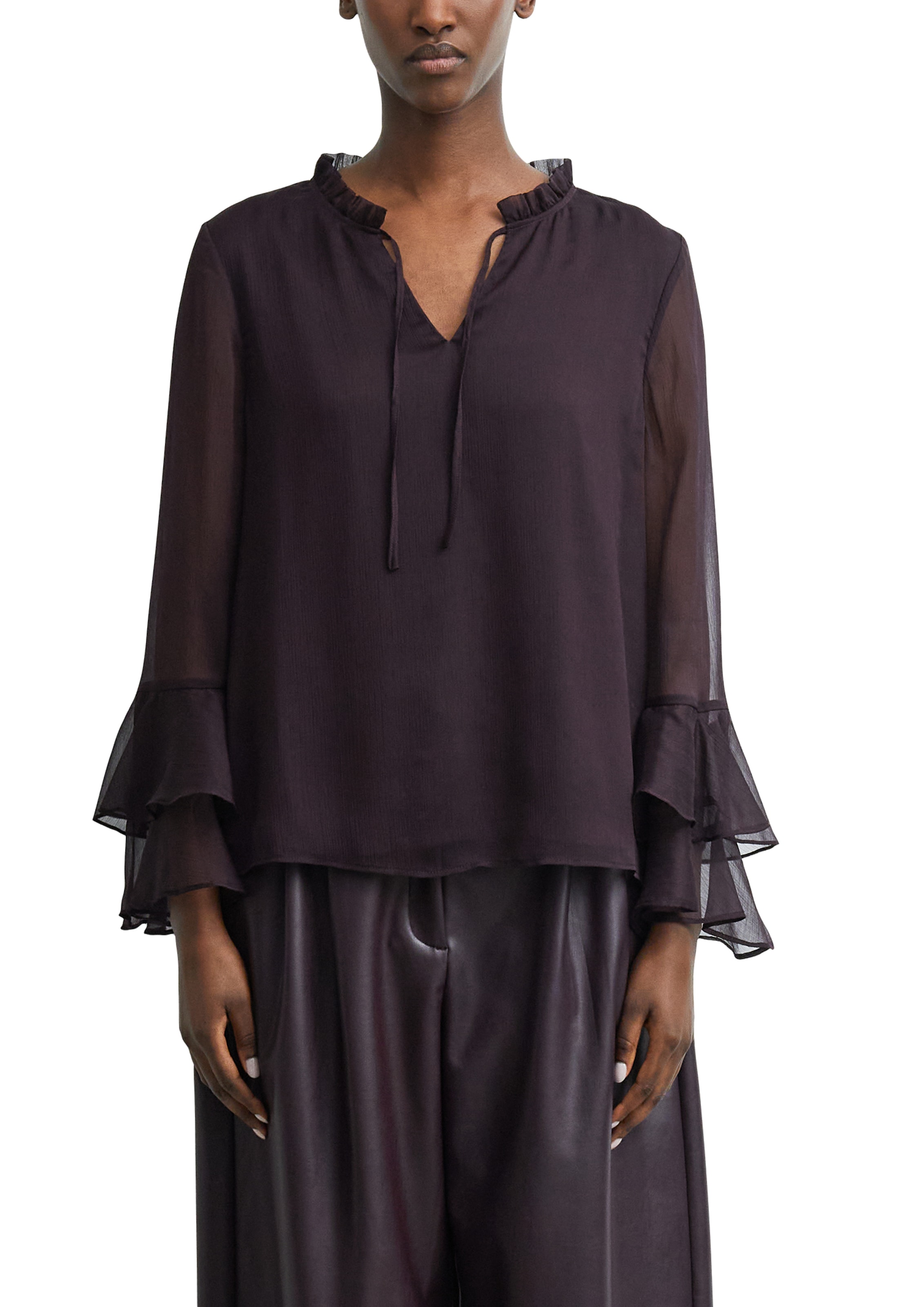 Image of Comma Chiffonbluse mit Volant-Ärmeln im Layer-Look