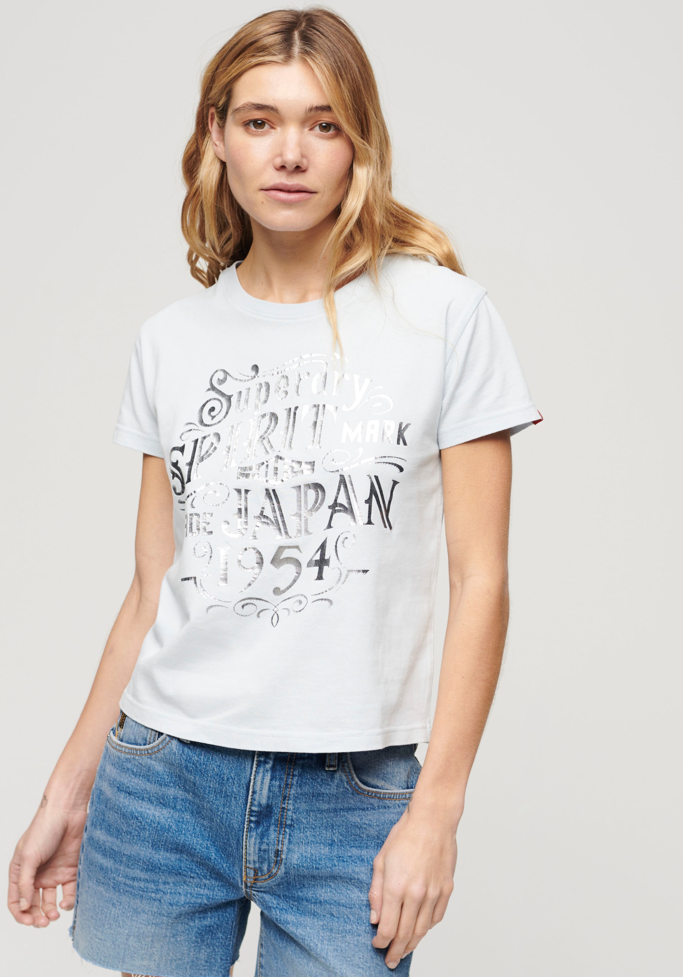 Image of Superdry Print-Shirt "FOIL WORKWEAR FITTED TEE"