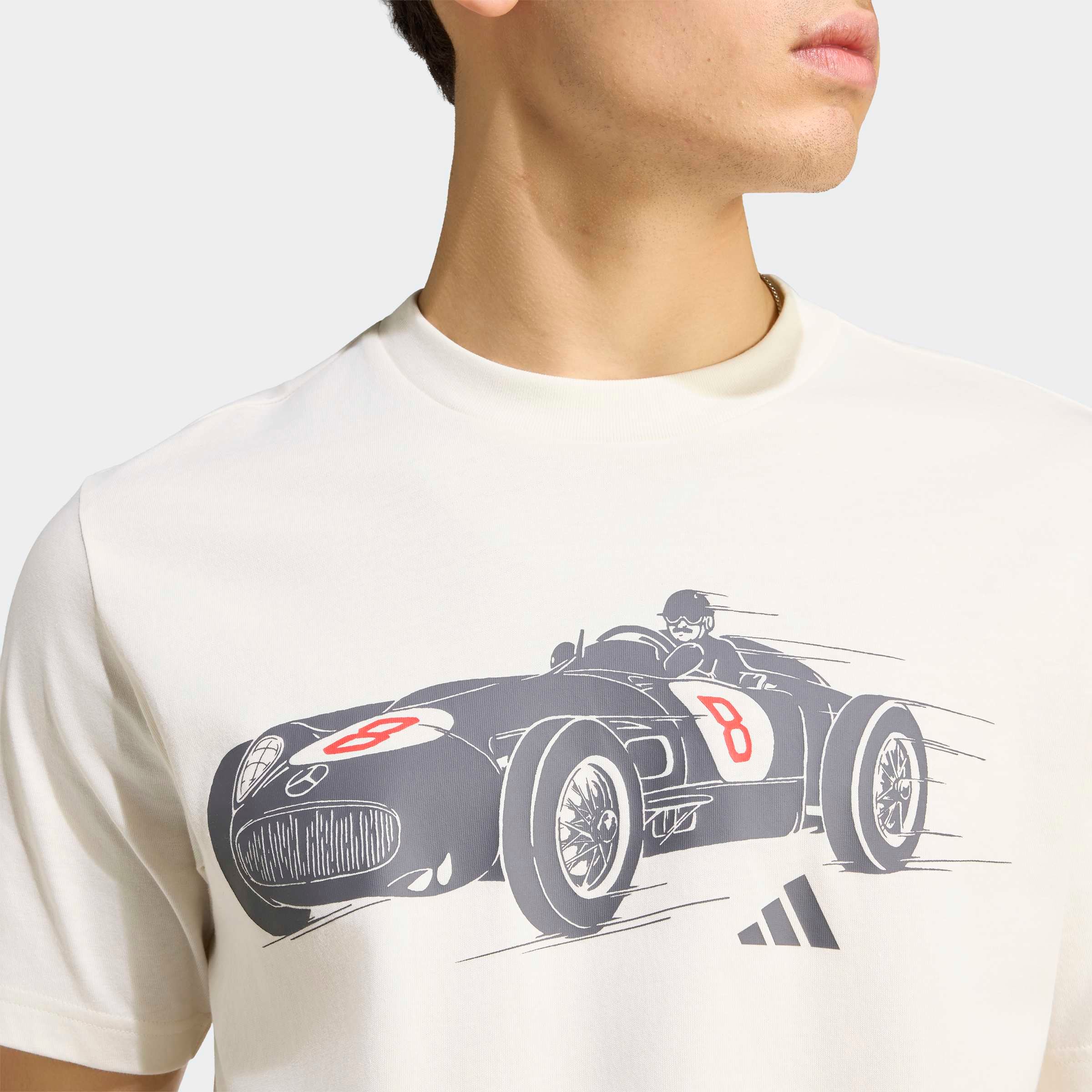 adidas Performance T-shirt »MERCEDES-AMG PETRONAS FORMULA 1 TEAM SILVER ARROWS 1955, GRAFIK« Pour adultes, col rond, sans fermeture, en coton