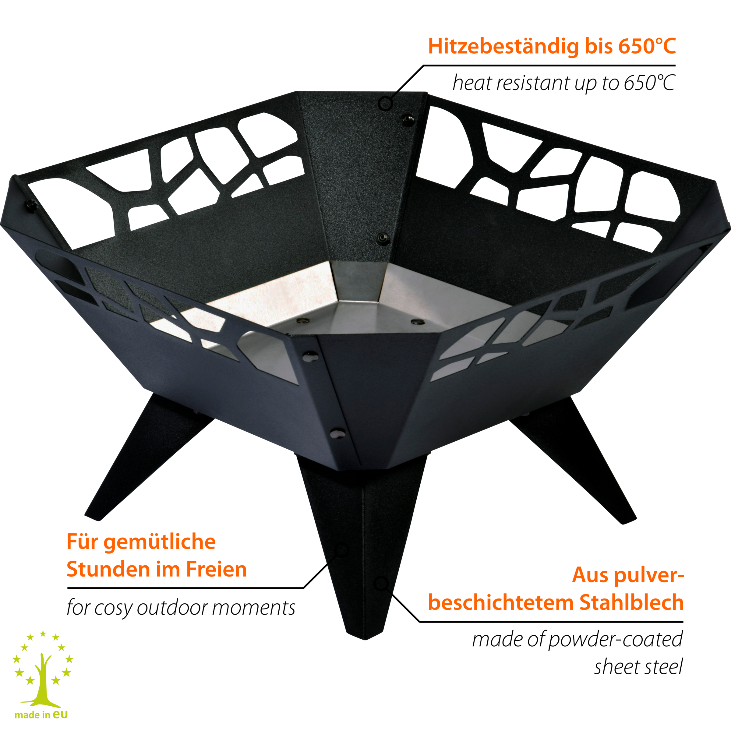 dobar Plaque à feu »Design« BxLxH: 51,5x51,5x30 cm