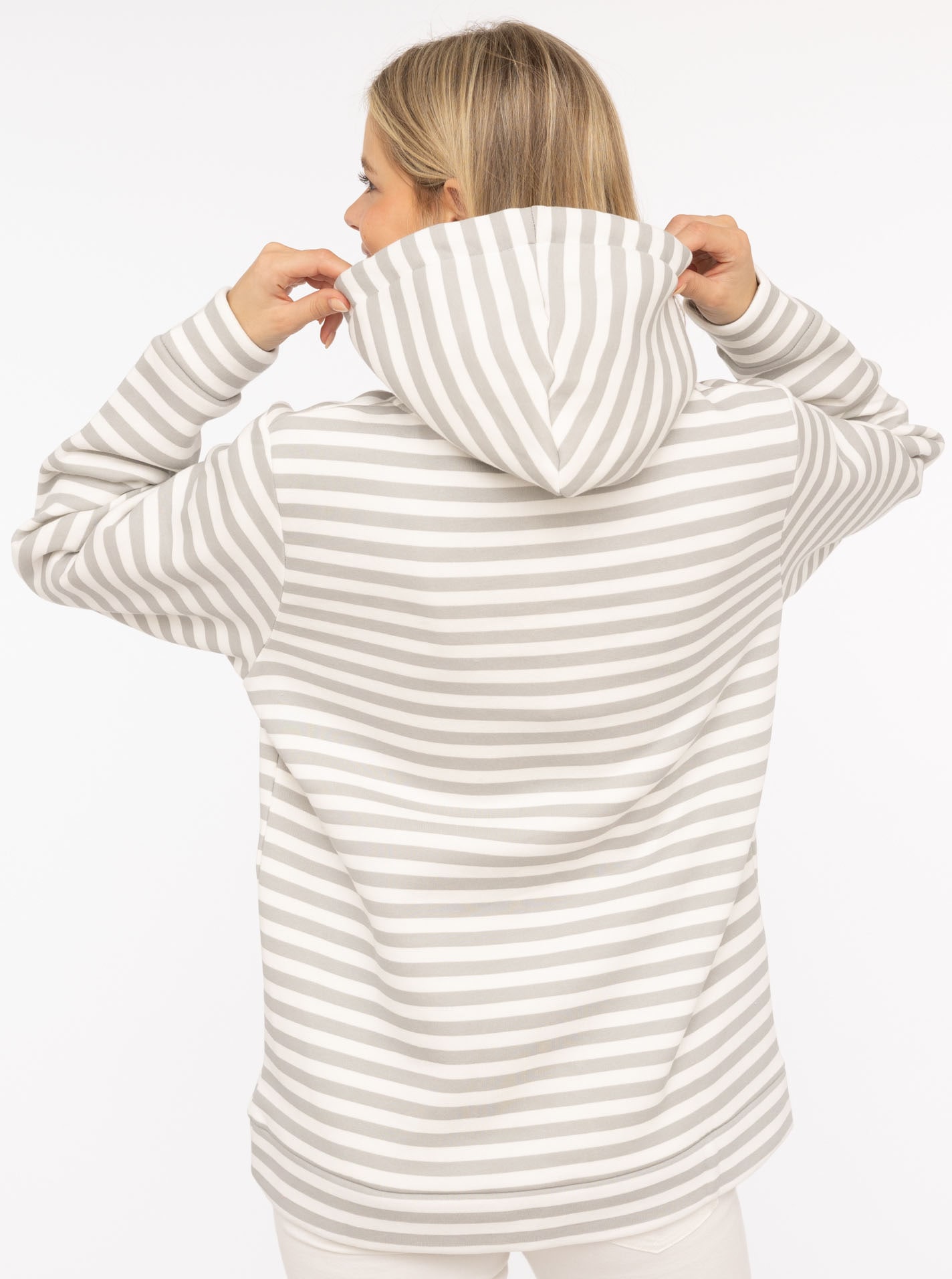 Zwillingsherz Kapuzensweatshirt »"Streifen Moin"« gestreift, grosse "MOIN"- und Anker -Stickerei, Tasche vorne