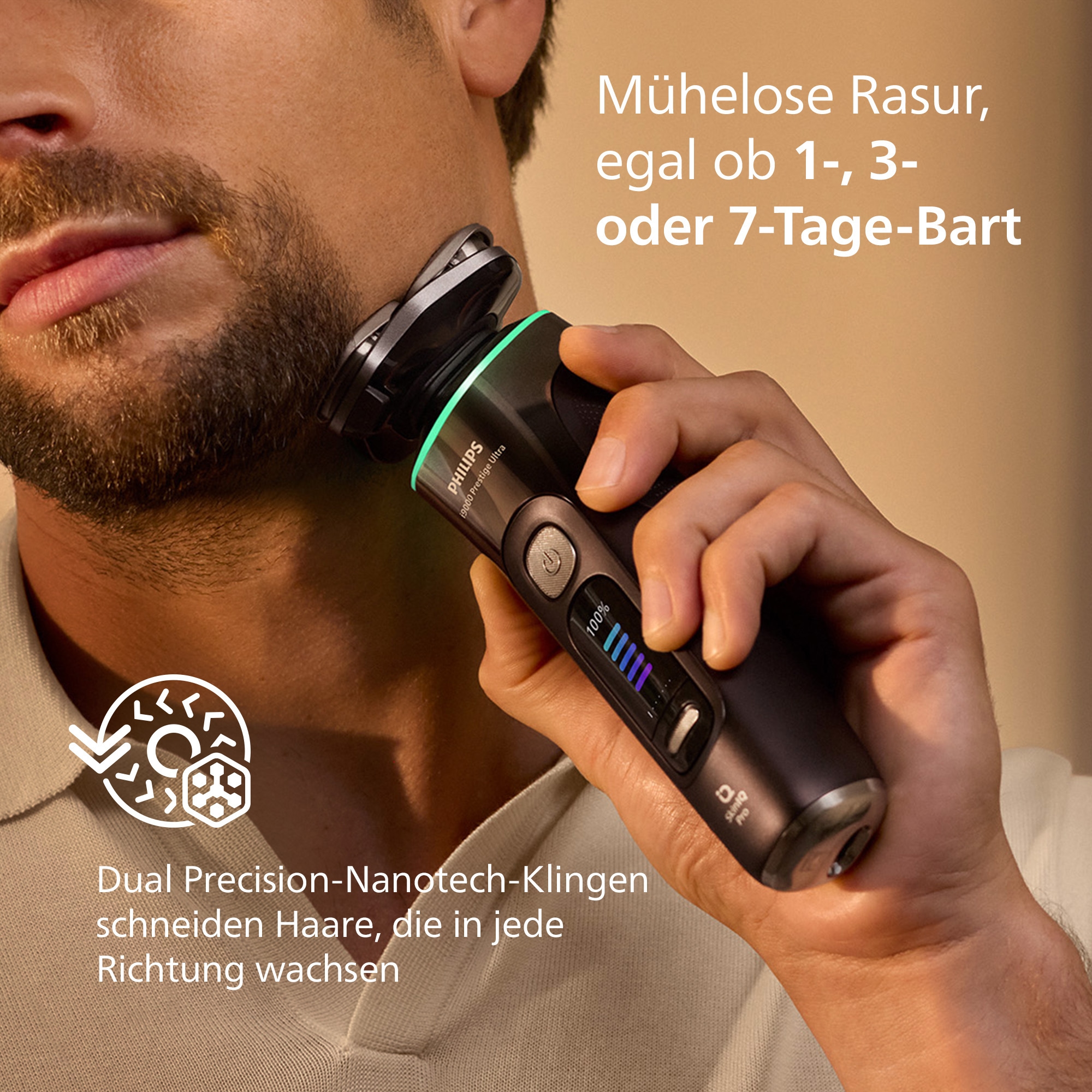 Philips Elektrorasierer »Series i9000 Prestige Ultra XP9402/31« 1 Stk. Aufsätze mit SkinIQ Technologie, inkl. Ladestand, Reiseetui, 1 Kartusche