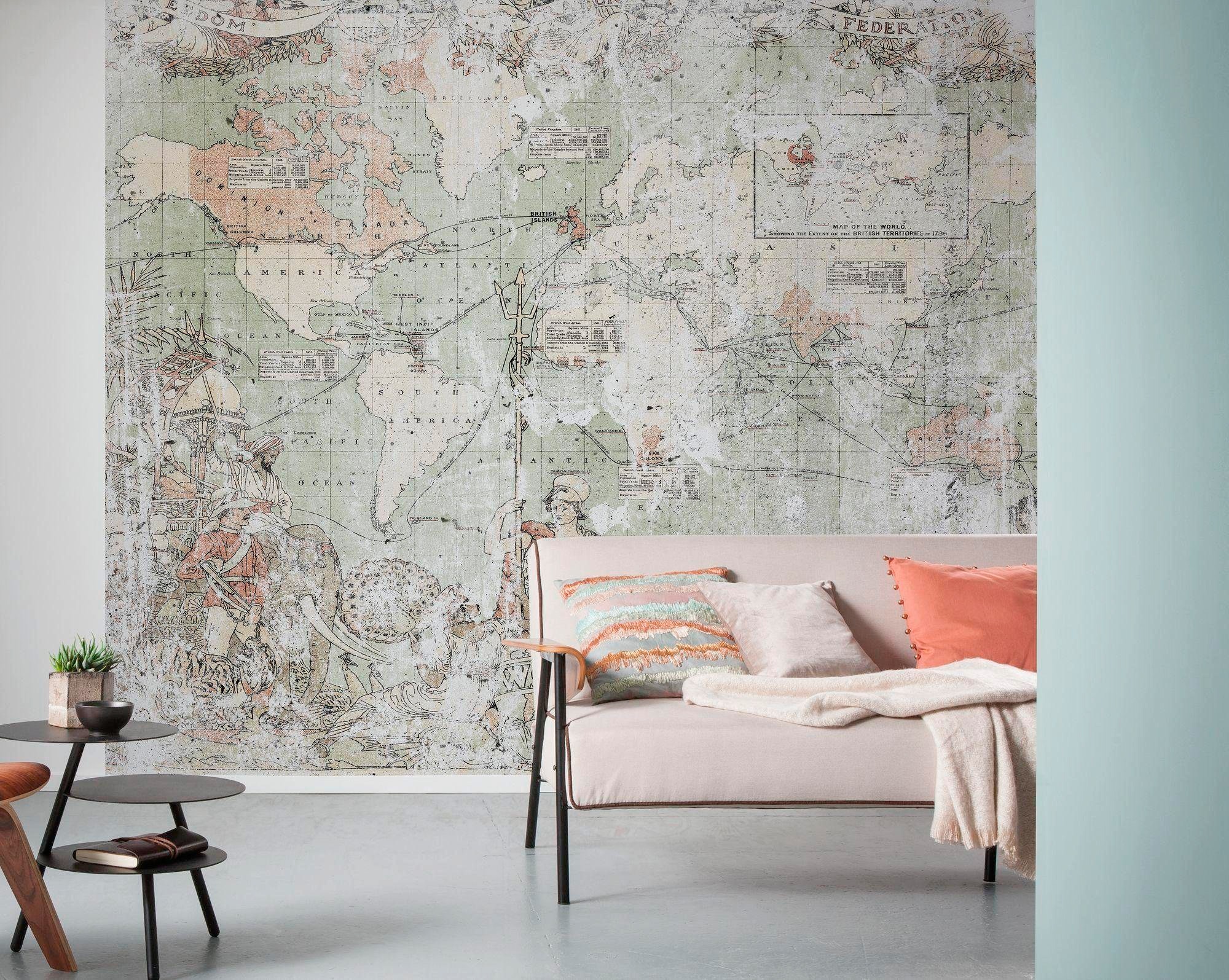 Komar Papier peint intissé »Digitaldruck Vlies -  British Empire - Grösse 300 x 250 cm« imprimé Wohnzimmer, Schlafzimmer