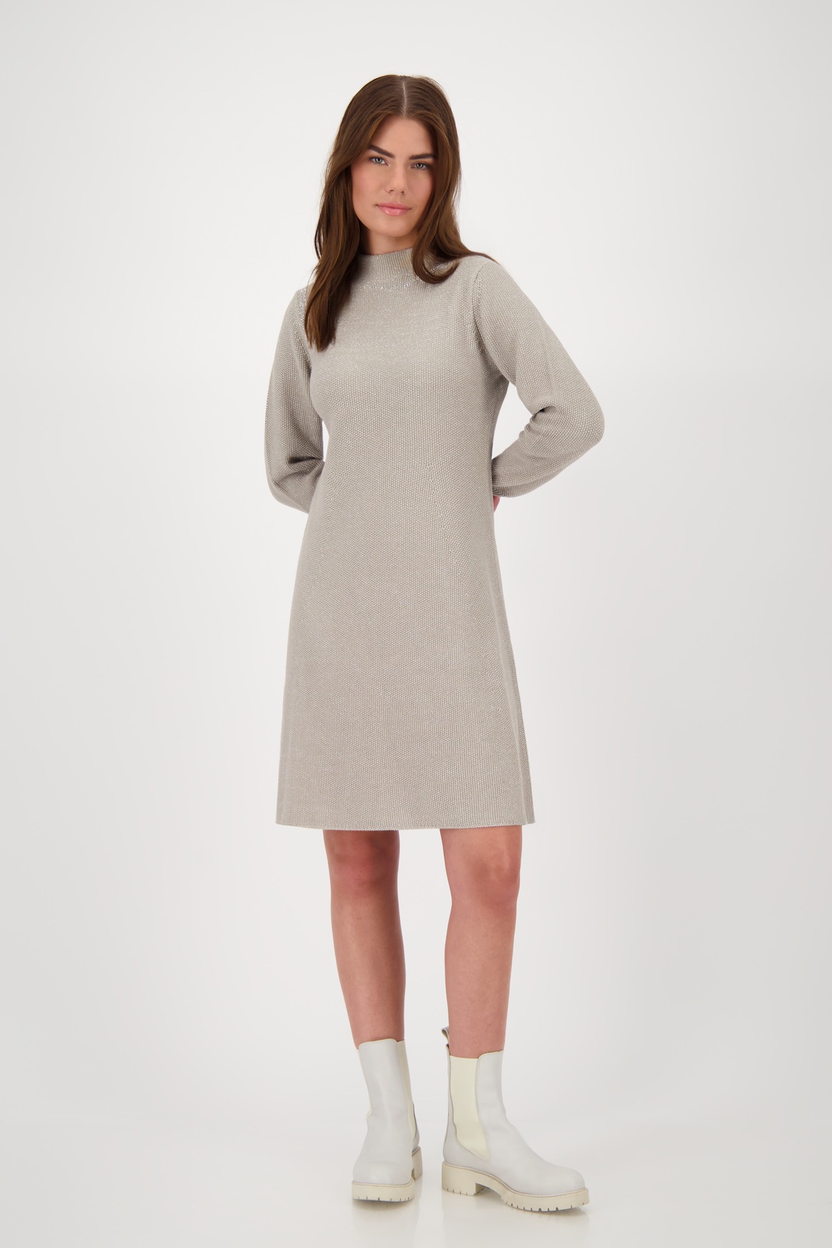 Image of Monari Strickkleid "Kleid Strick Lurex 92cm" Ohne Tasche Mit Rundhalsausschnitt