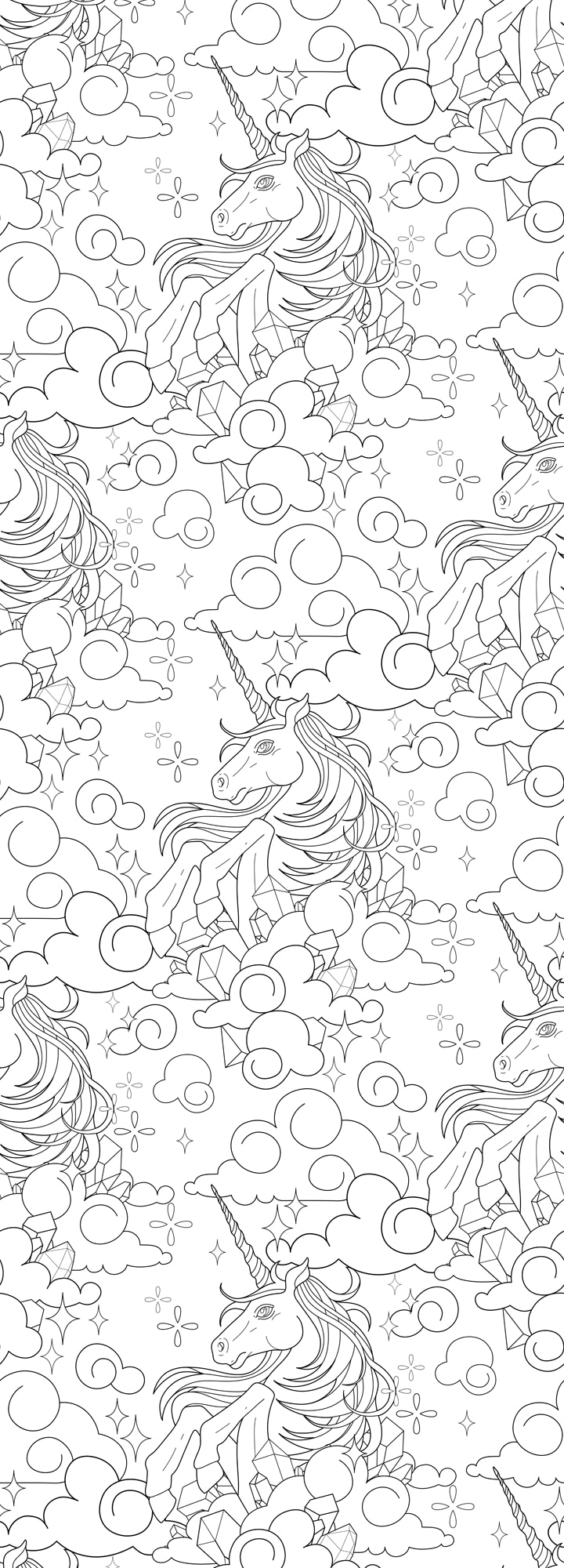 queence Wandsticker »Einhörner in den Wolken« DIY-Wandsticker zum Bemalen