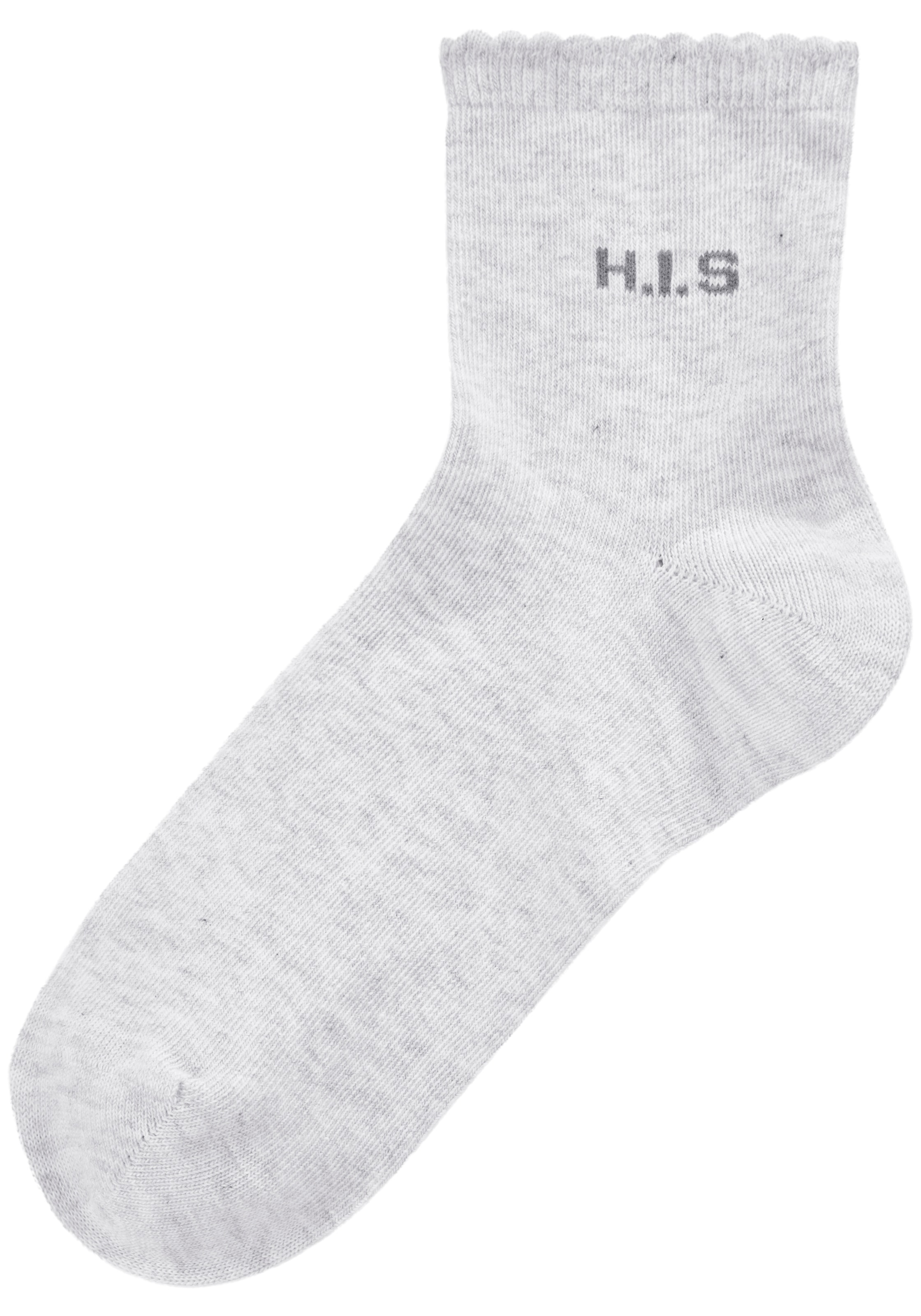 H.I.S Chaussettes courtes »Damen uni und meliert für die ganze Woche« Paquet, 7 Couple tlg. avec un bord-côte ondulé