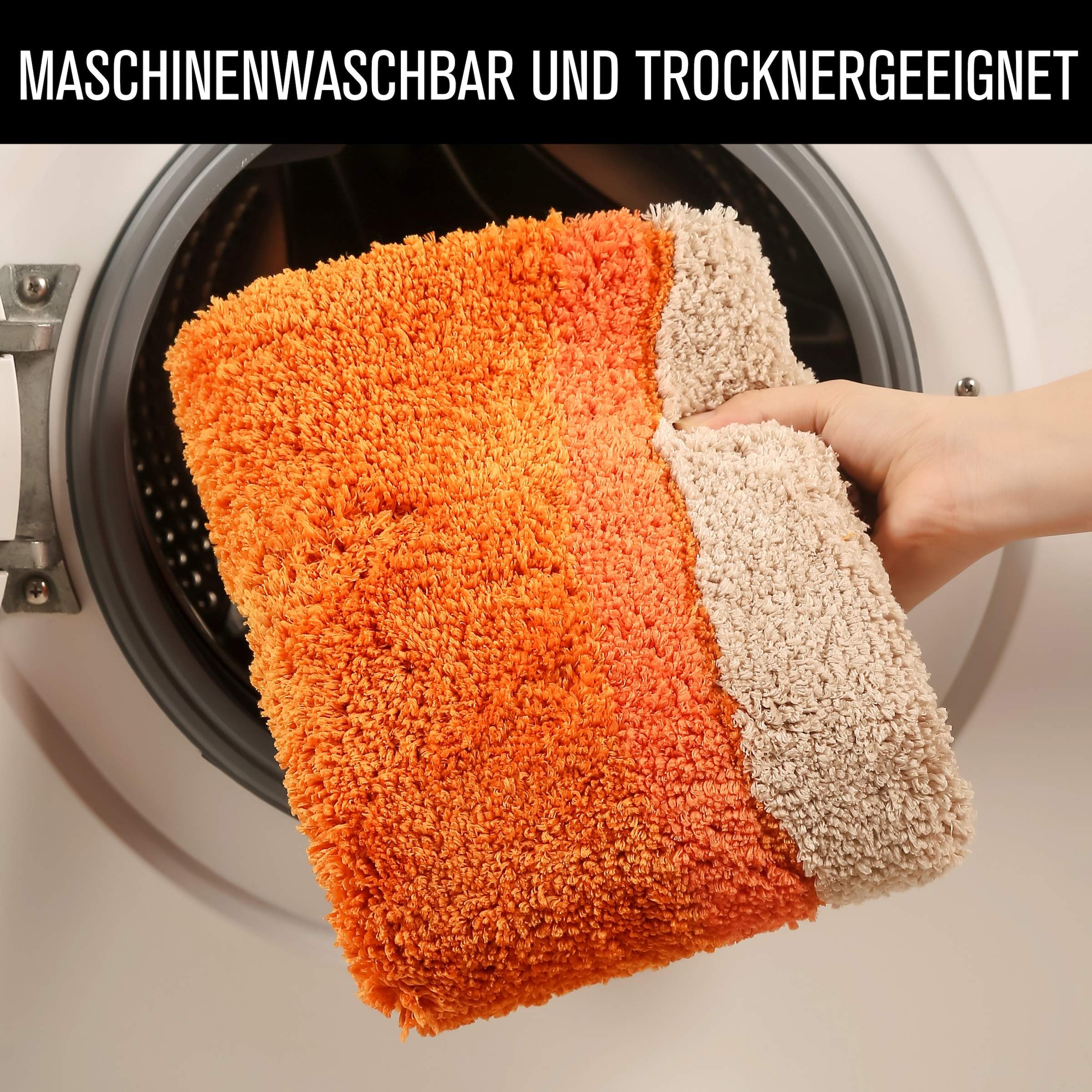 my home Badematte »Belio, Badvorleger, Badezimmer Teppich«, rutschhemmend beschichtet, fussbodenheizungsgeeignet-schnell trocknend-strapazierfähig, Badematte, Badteppich, Badematten auch als 2 tlg. Set erhältlich, bunt
