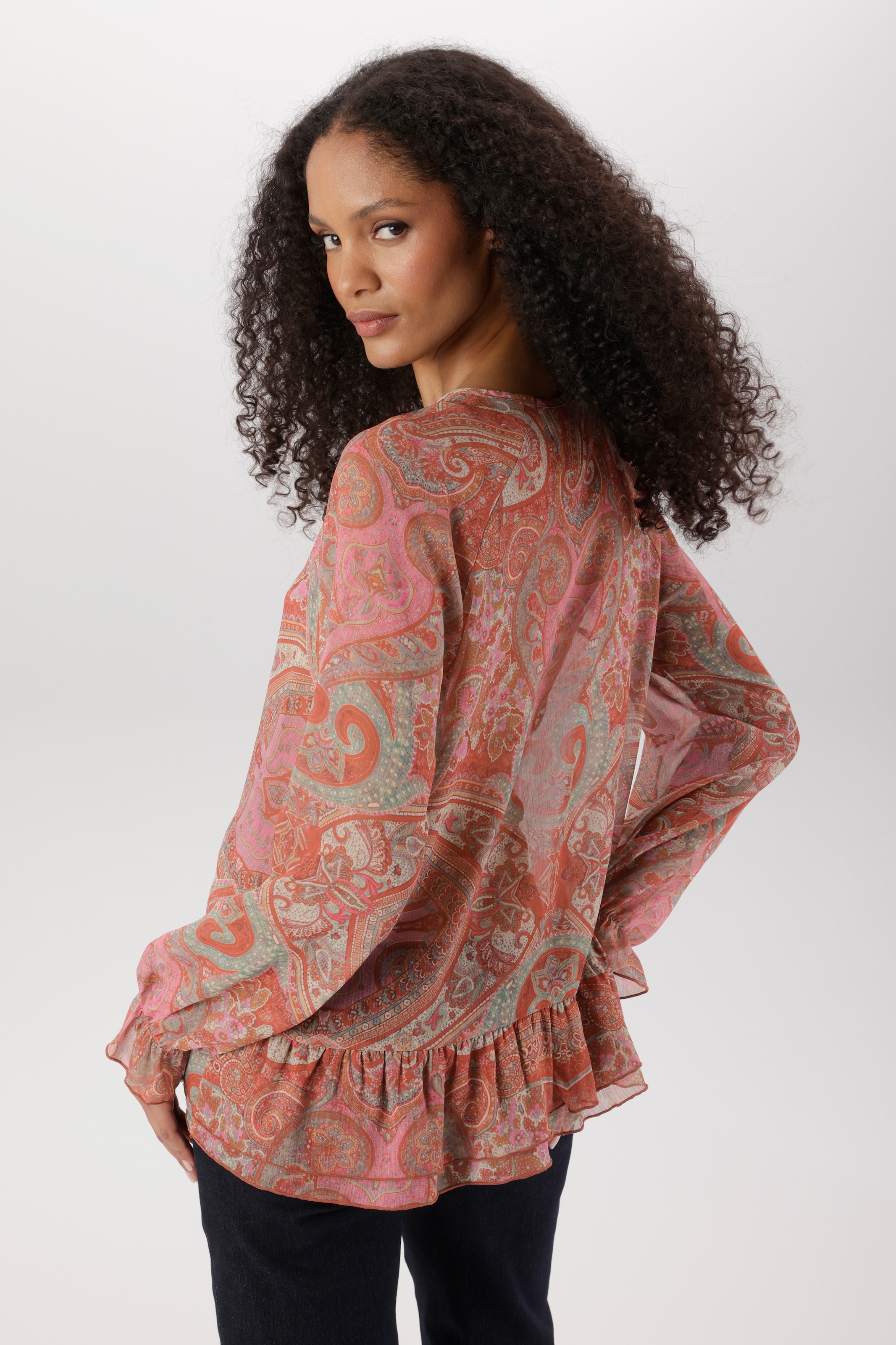 Aniston SELECTED Blouse à enfiler en chiffon légèrement transparent - NOUVELLE COLLECTION