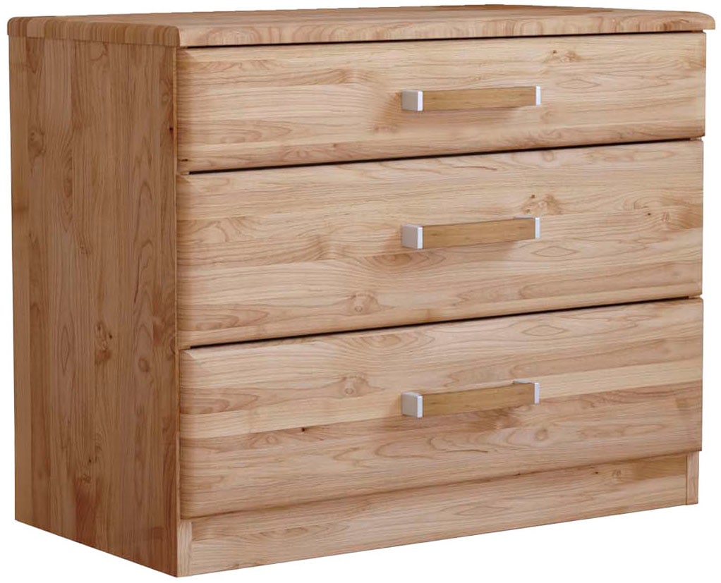 WIEMANN Nachtkommode »Lausanne, Nachttisch, Nachtschrank, teilmassiv Erle, 3 Schubladen« 2er-Set, 60 x 50 x 36 cm (B/H/T), MADE IN GERMANY,  Abdeckplatte und Schubkastenfronten aus Massivholz