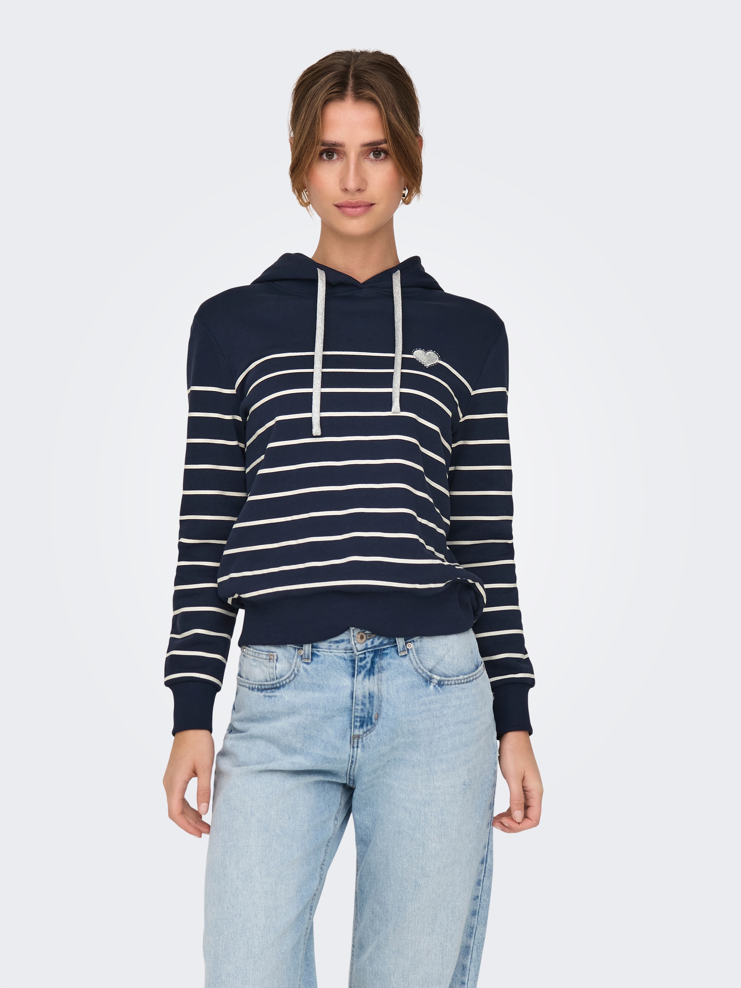 ONLY Kapuzensweatshirt »ONLADELLE L/S STRIPE HOOD SWT«