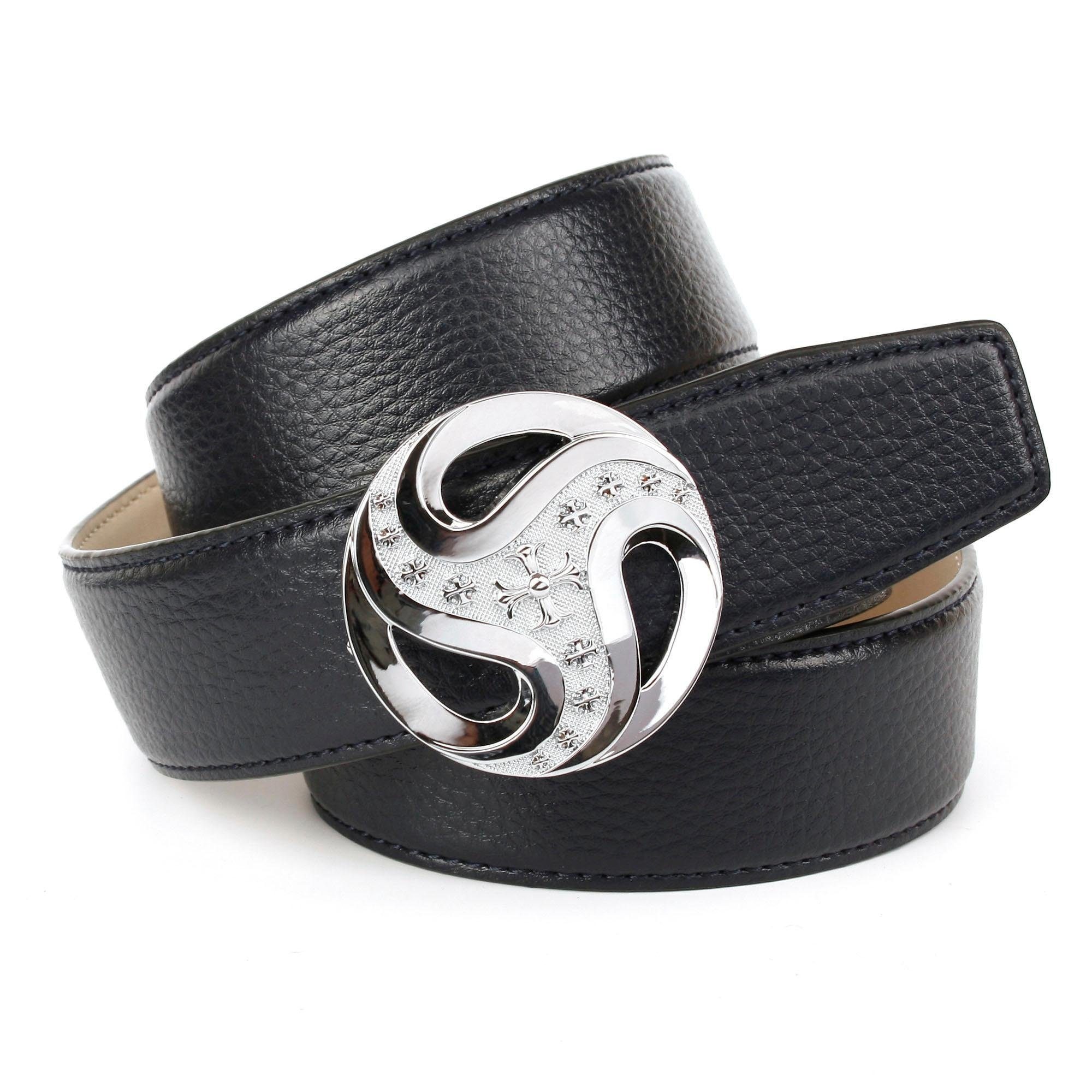 Image of Anthoni Crown Ledergürtel, mit runder silberfarbener Schliesse, helles Futter bei Ackermann Versand Schweiz