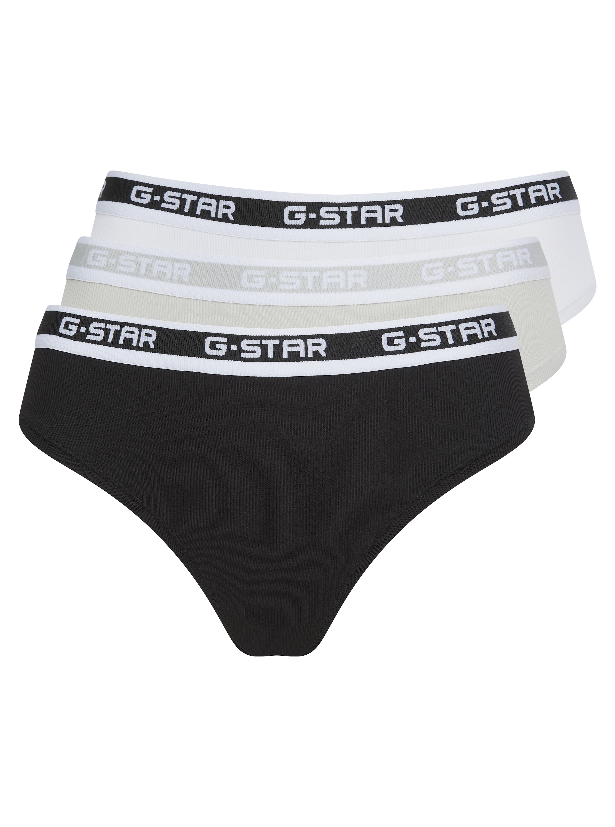 G-STAR Slip brésilien »RHODONITE, 3 PACK BRAZILIAN BRIEFS« Paquet, 3 cuis uni, avec ceinture logo