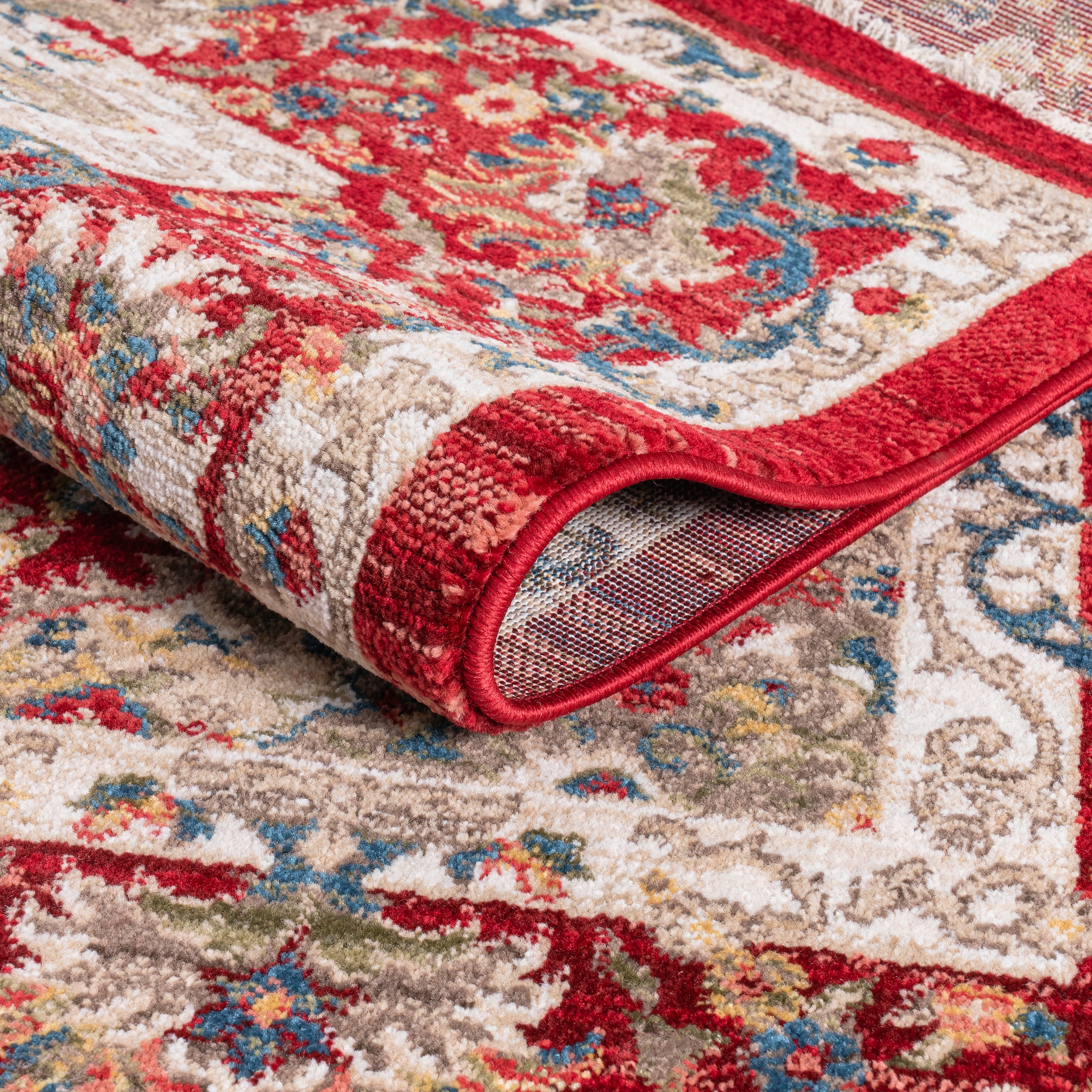 GOODproduct Tapis »Molvio, mit & ohne Fransen« Rectangulaire 18 mm Höhe Orient-Optik, Vintage Design, weich, Wohnzimmer, Schlafzimmer