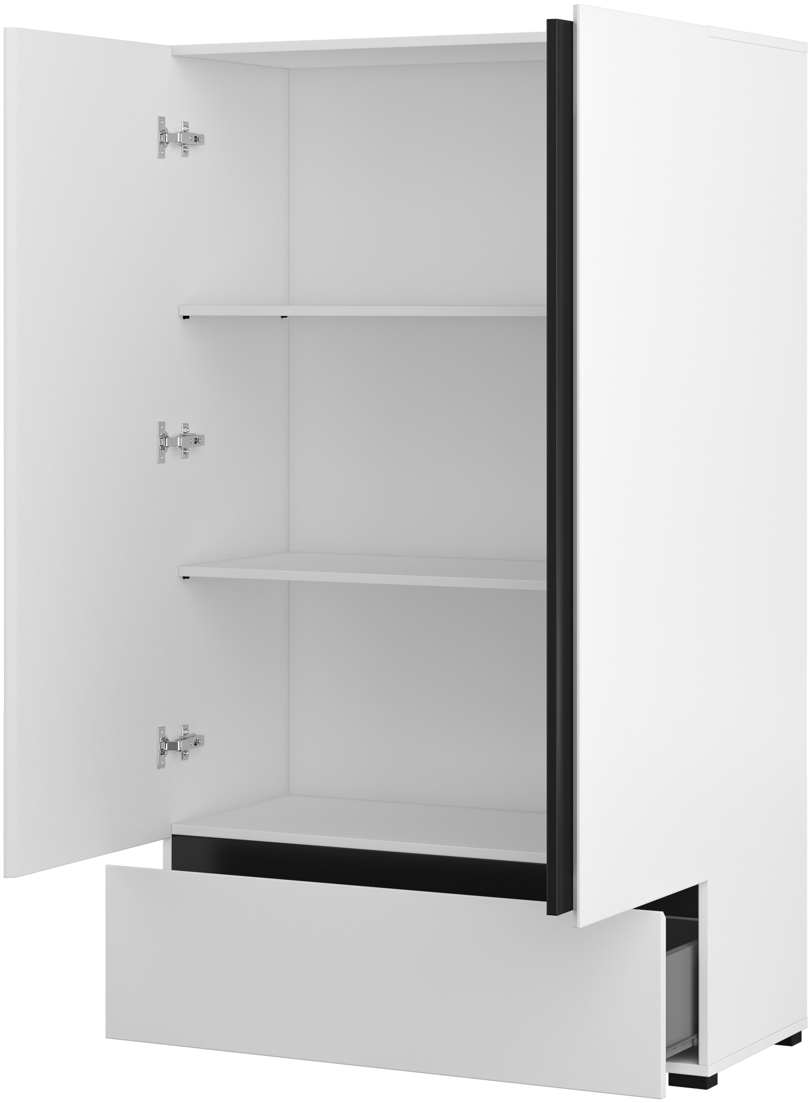 GOODproduct Wäscheschrank »Cross, moderner griffloser Kleiderschrank« Mehrzweckschrank, Drehtürenschrank mit 1 Schublade, 3 Farben verfügbar