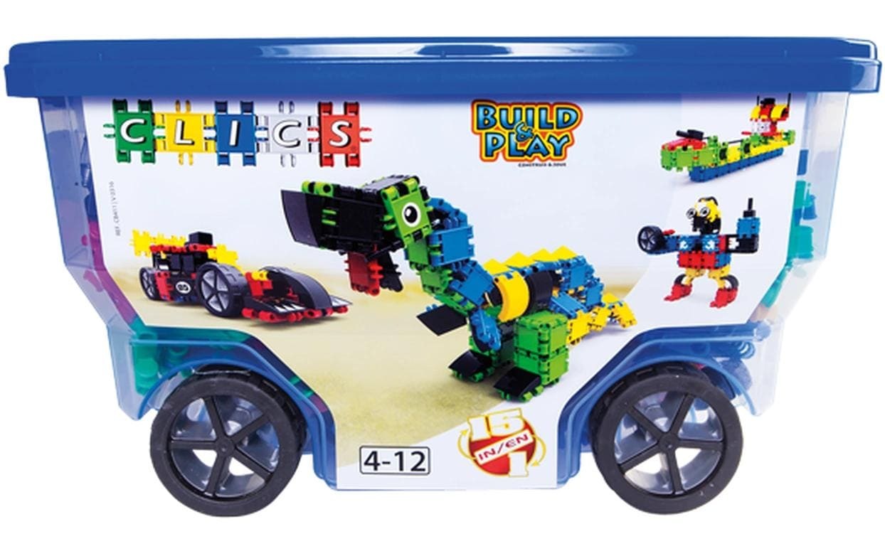 Image of Spielbausteine "Sombo Clics Rollerbox 400 Teile"