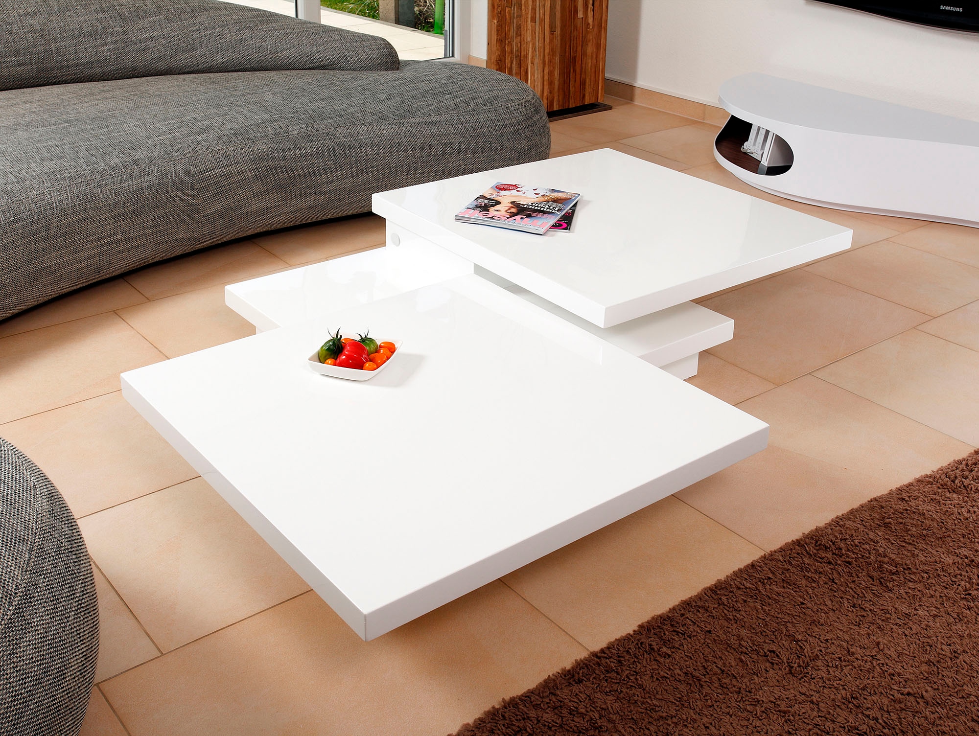 Image of SalesFever Couchtisch "- im edlen Look" Drehbare Tischplatte - 360 Grad Flexibilität