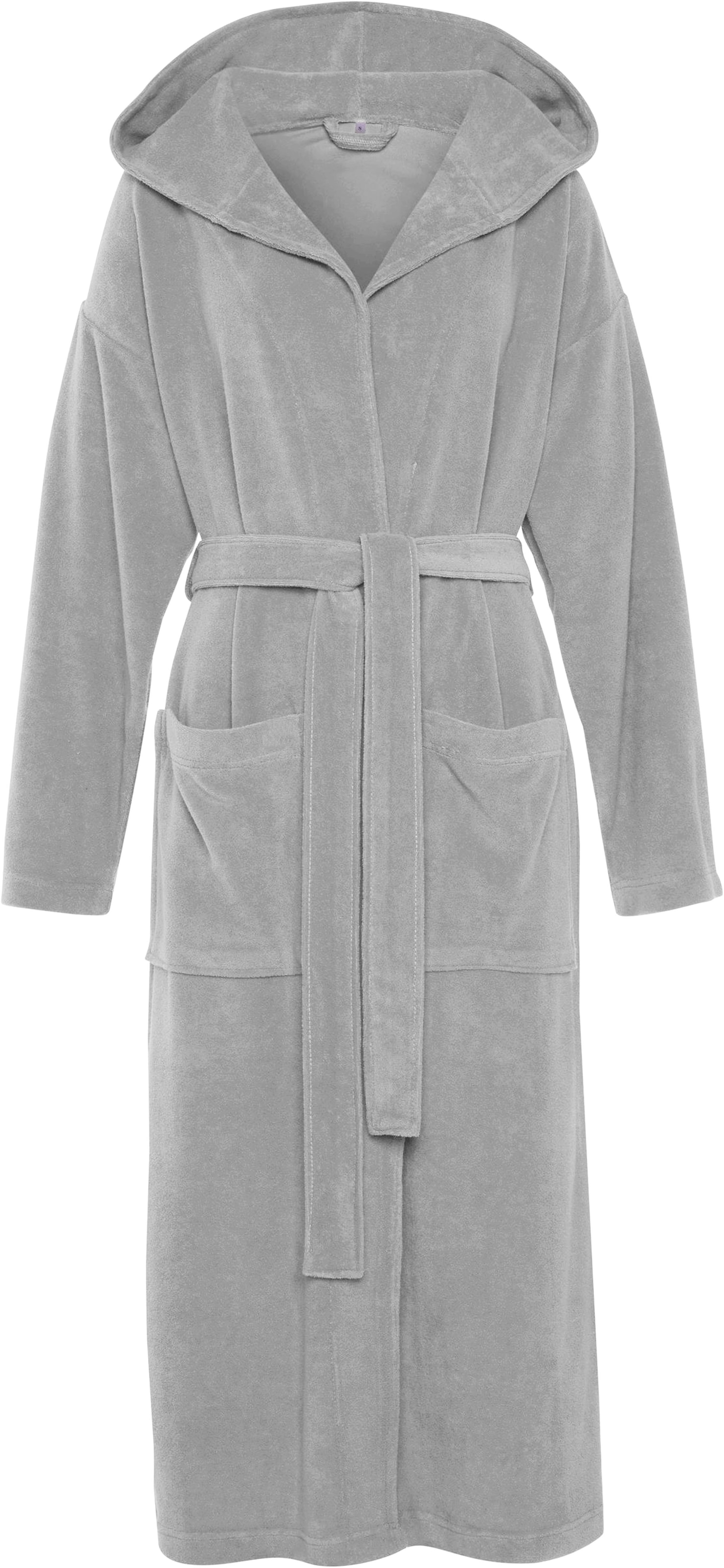 my home Peignoir de bain femme »Jule, ideal für Sauna & Spa, Hotelbademantel, Morgenmantel« 1 cuis tlg., einfarbiger Leichtfrottier-Bademantel, hoher Baumwollanteil, XS-4XL