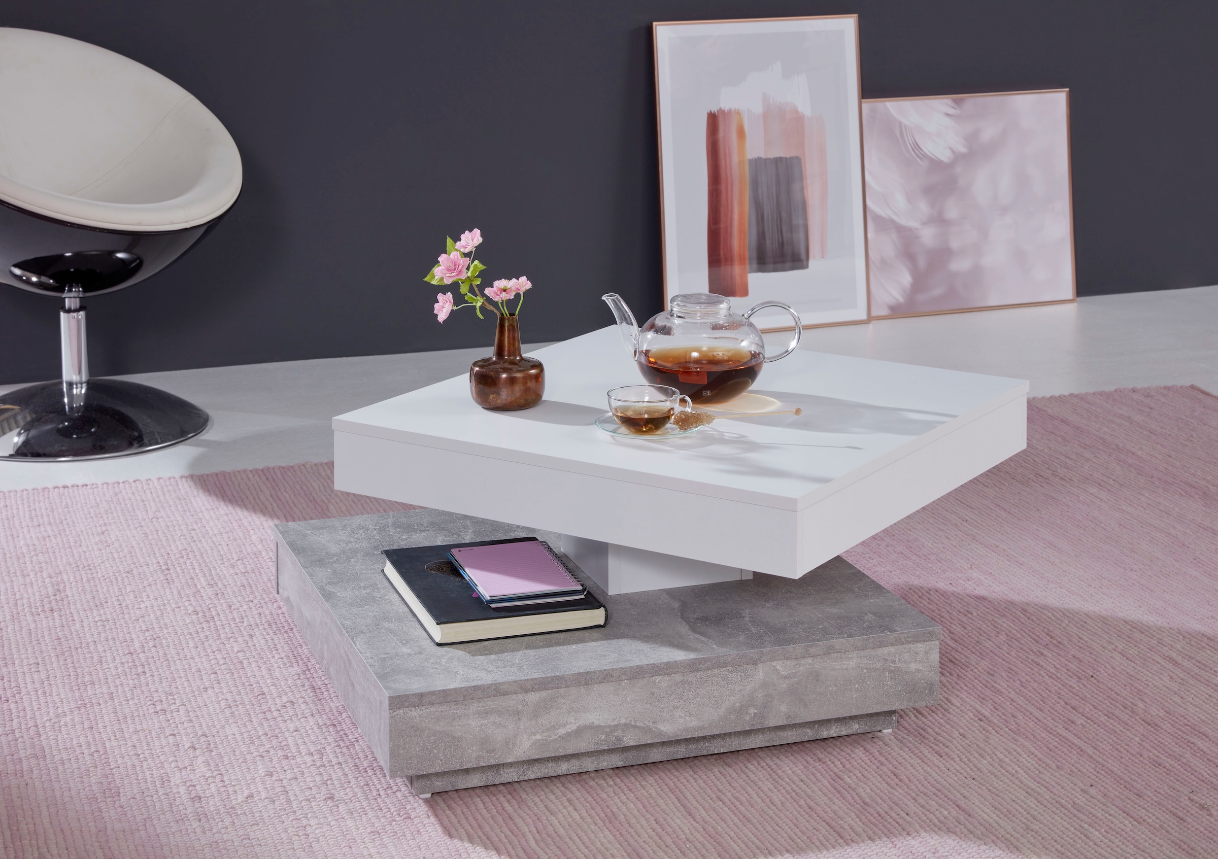 Home affaire Table basse »Tanum« mit Funktion, drehbare Tischplatte
