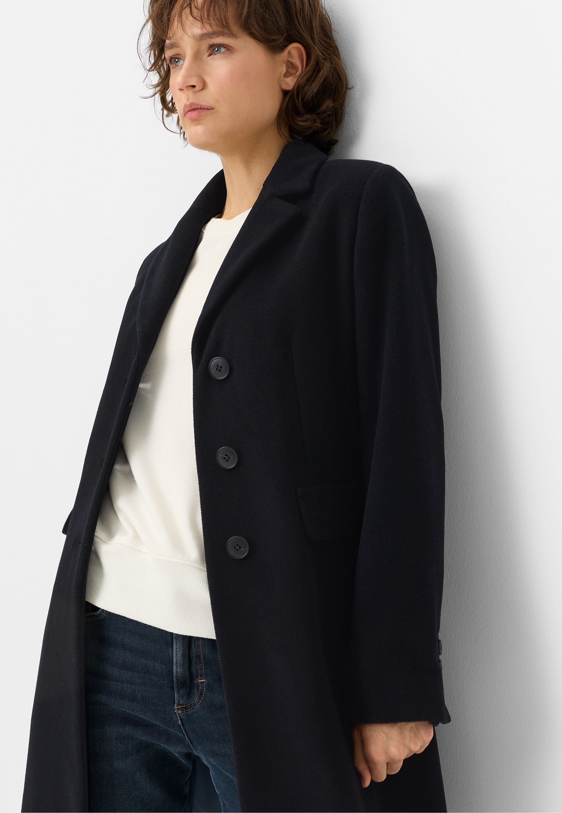 Fuchs Schmitt Manteau en laine Col à revers, coupe régulière, poches à rabat