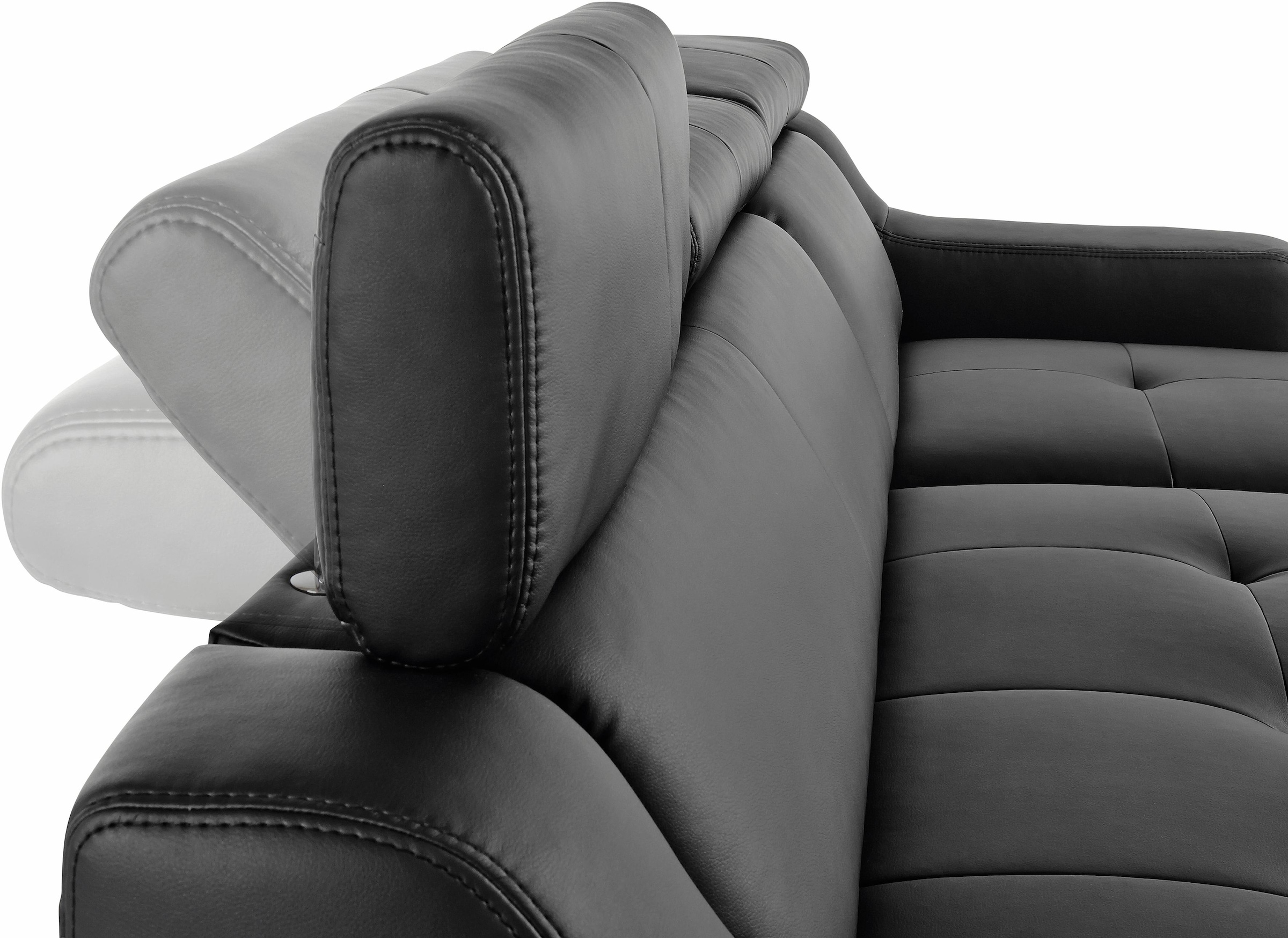 exxpo - sofa fashion Ecksofa »Lotos, bequem und funktionell, L-Form«, mit Kopf- bzw. Rückenverstellung, wahlweise mit Bettfunktion