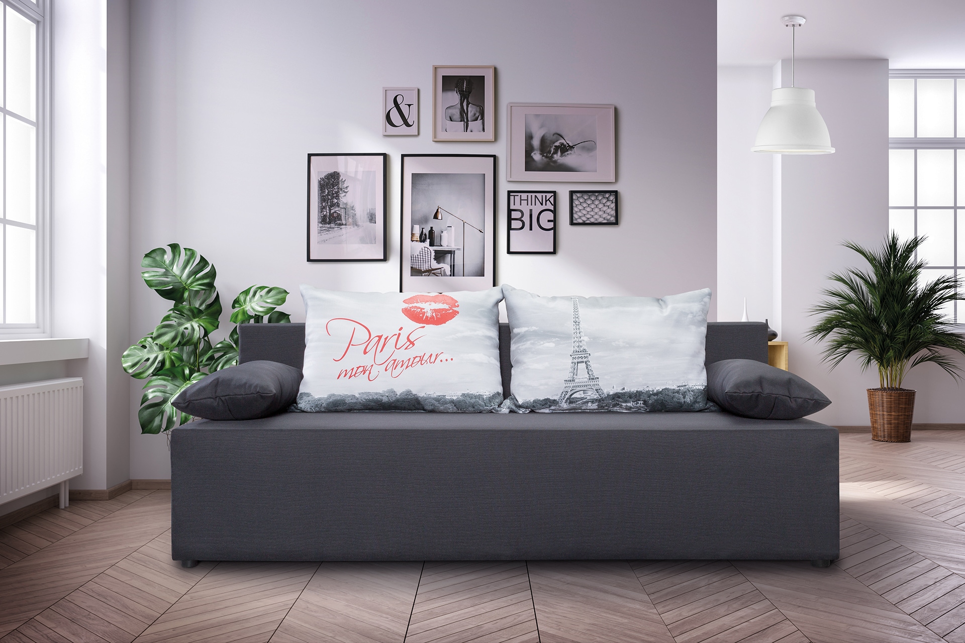 Image of exxpo - sofa fashion 3-Sitzer "Tabou Paris Schlafsofa mit Stauraum" mit Schlaffunktion und Bettkasten, inkl. loser Zier- und Rückenkissen