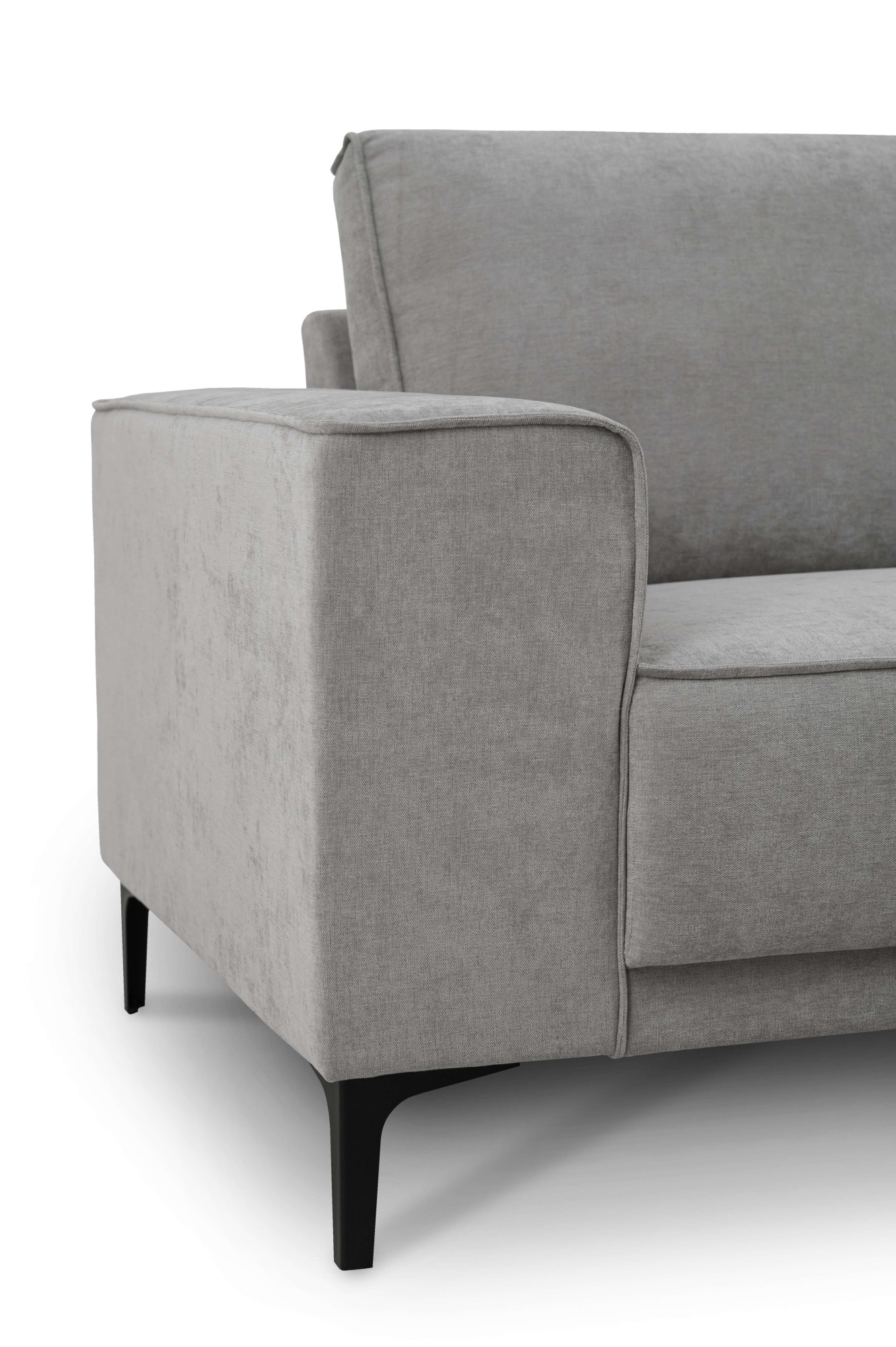 Places of Style Ecksofa »Polsterecke Oland, Struktur, Flachgewebe, Luxus-Microfaser, Boucle«, L-Form, 280 cm, Wellenunterfederung, Skandi-Design, Metallfüsse