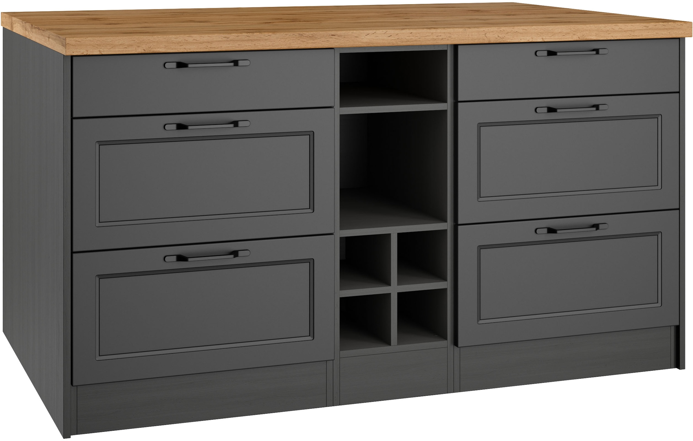 KOCHSTATION Kücheninsel »KS-Lana, Breite 153 cm« MDF-Fronten, Arbeitsplatte 38mm stark