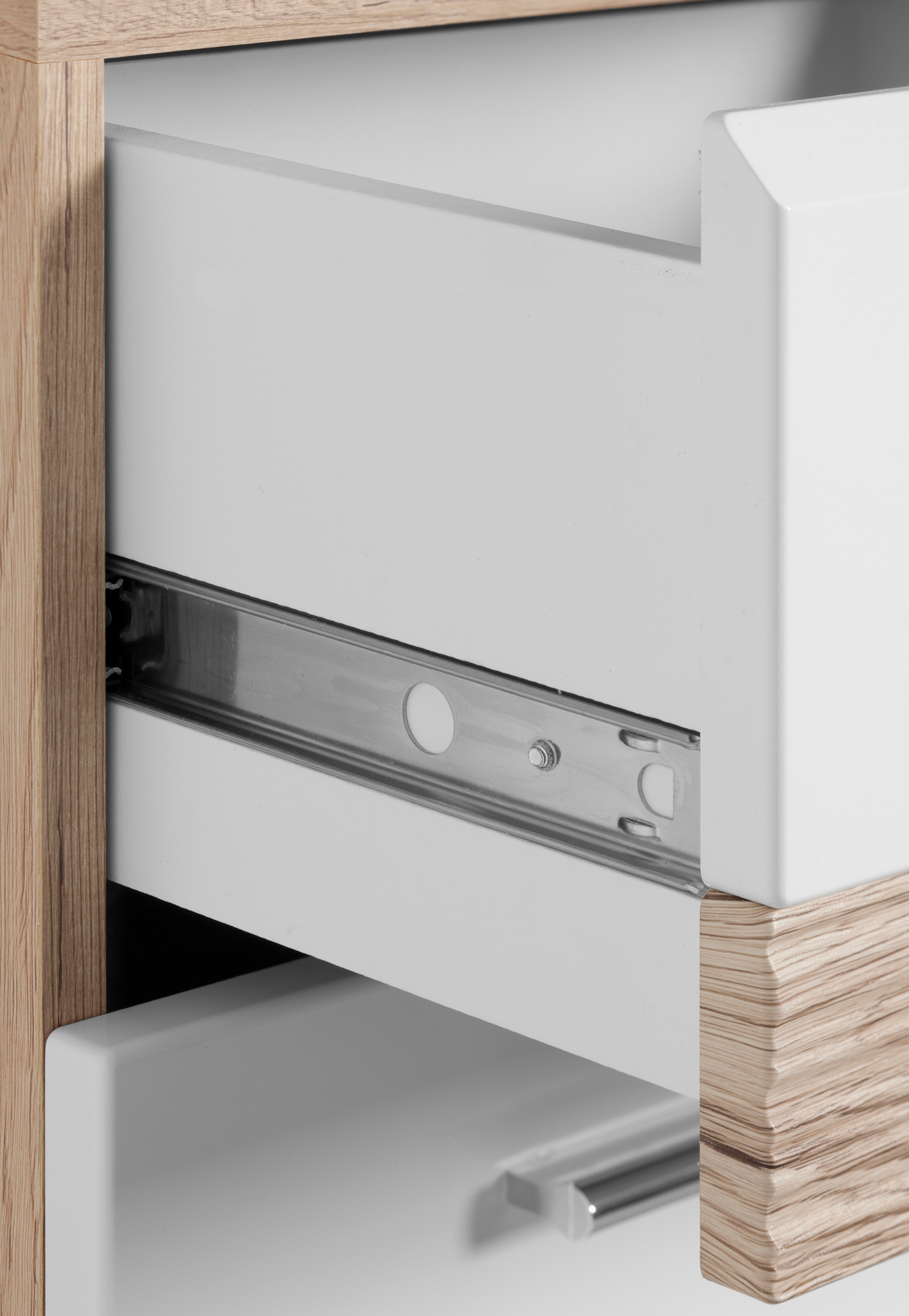 welltime Hochschrank »Toulon«, Badschrank mit Schublade und offenem Fach - Masse (B/T/H) 37/31/182 cm