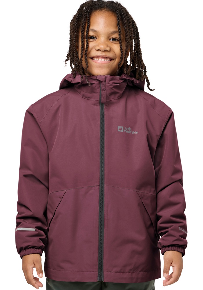 Jack Wolfskin Veste fonctionnelle 3 en 1 »ICELAND 3IN1 JACKET K« avec capuche pour enfants, avec capuche fixe, respirant, coupe-vent, imperméable
