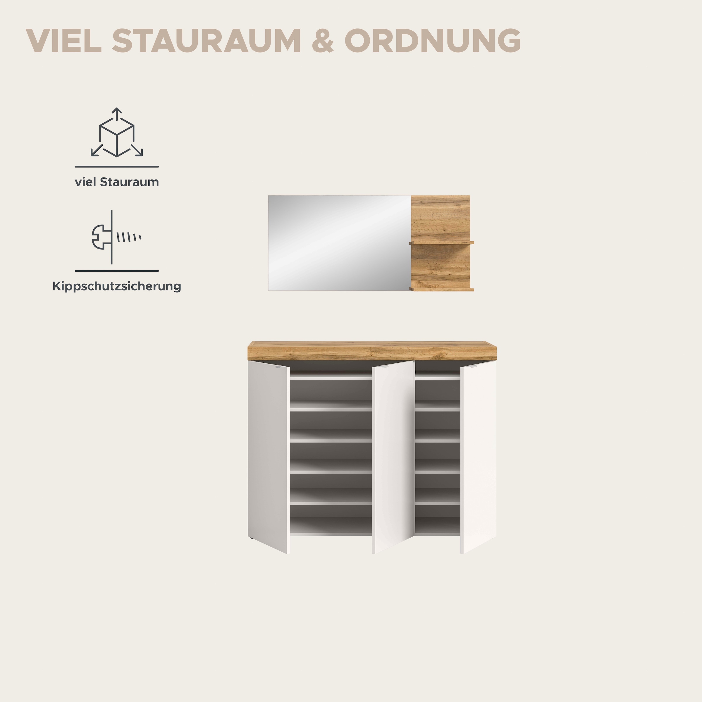GOODproduct Garderoben-Set »MAMBO II, 2-teilig, hängend oder stehend montierbar« 2 Stk. tlg.