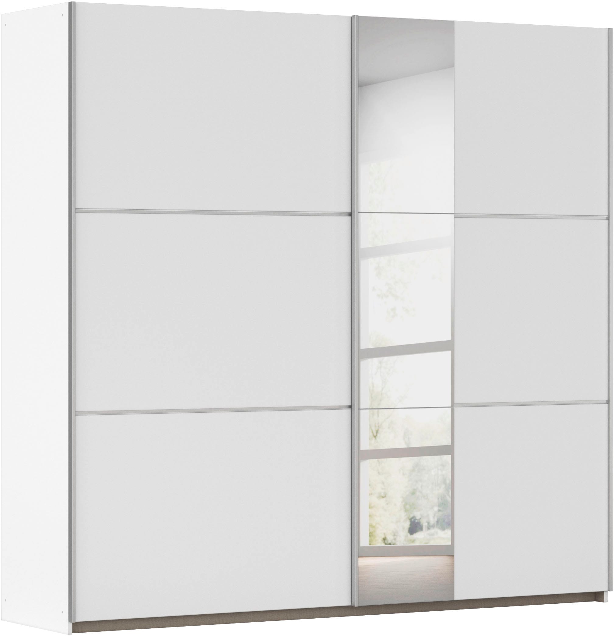 GOODproduct Kleiderschrank »Mehrzweckschrank Aktenschrank Möbel Mietswohnung TOPSELLER  ASTANA« 3 Ausstattungen BASIC/CLASSIC/PREMIUM (inkl. SOFT-CLOSE-FUNKTION),  mit 3 Spiegelelementen, Metallgriffleisten alufarbig MADE IN GERMANY