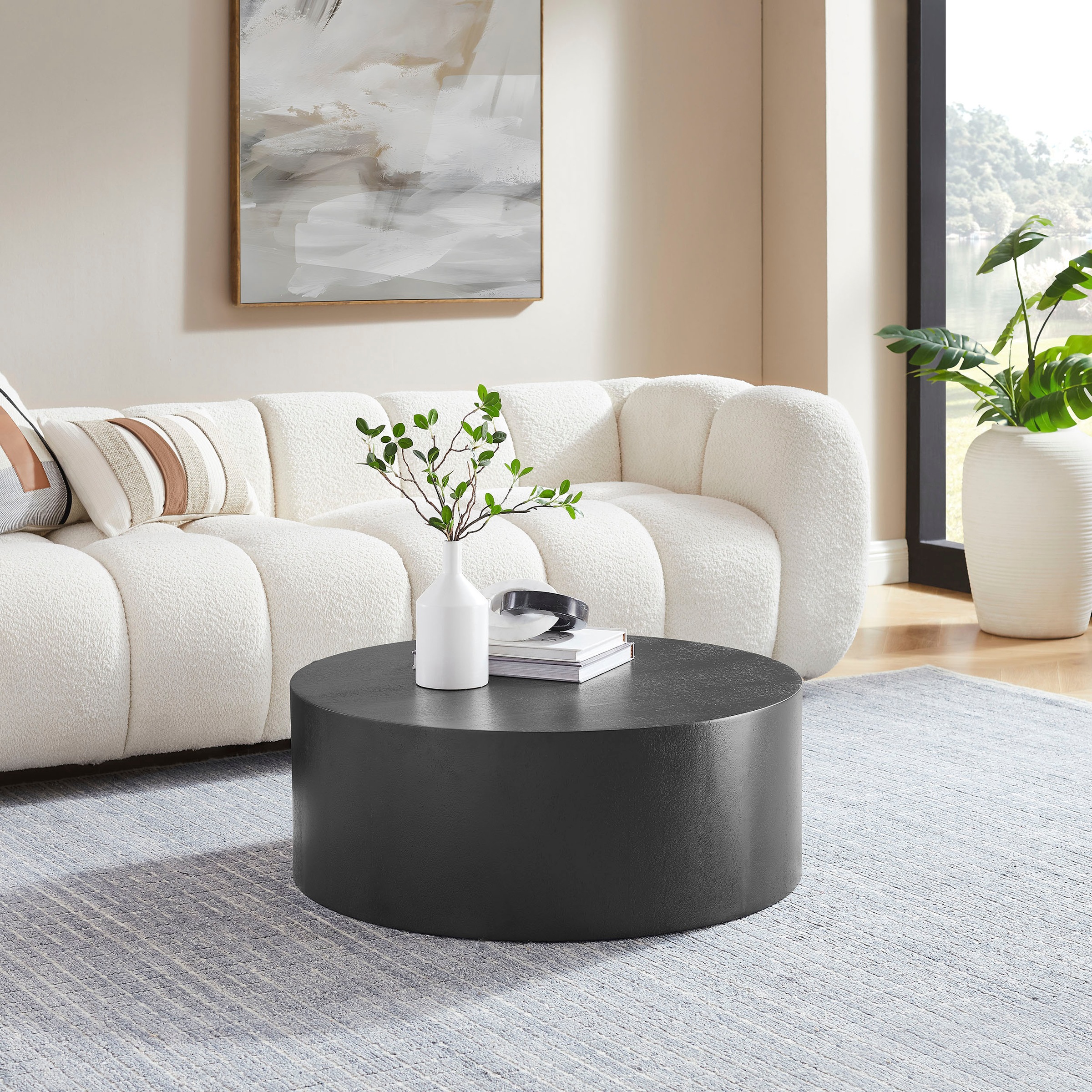 SalesFever Couchtisch "Design-Couchtisch für stilvolles Wohnen, Ø 80 cm" 1 Stk. tlg. Stilvoller & moderner Holztisch mit Echtholzfurnier