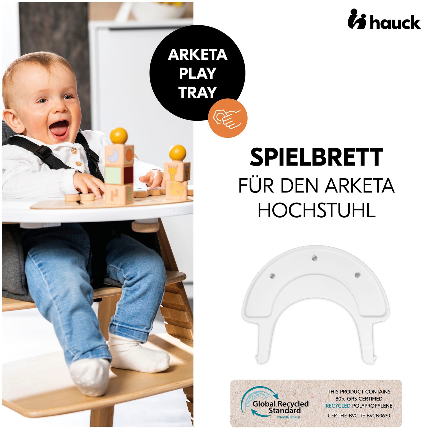 Hauck Plateau de chaise haute »Arketa Play Tray, White«