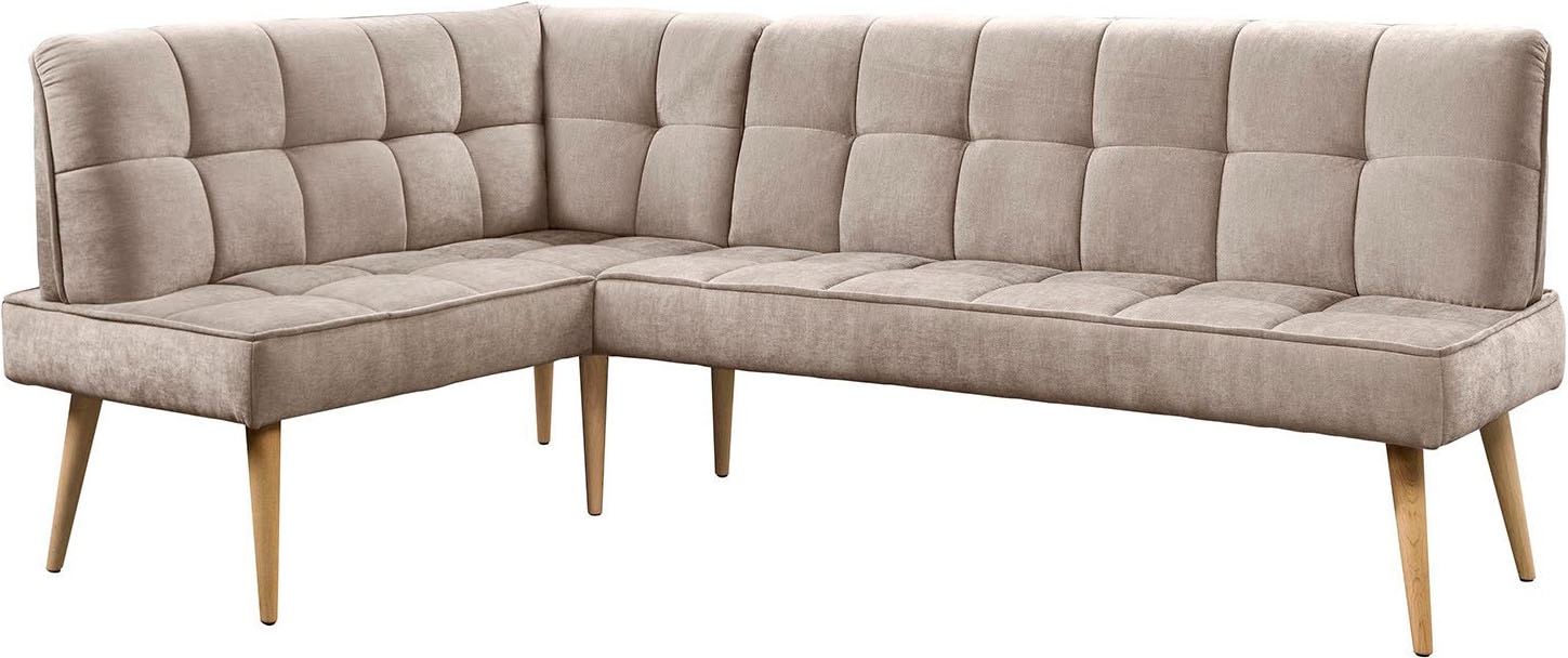exxpo - sofa fashion Eckbank »Latte« moderne Sitz- und Rückensteppung, bequem und elegant, hoher Holzfuss