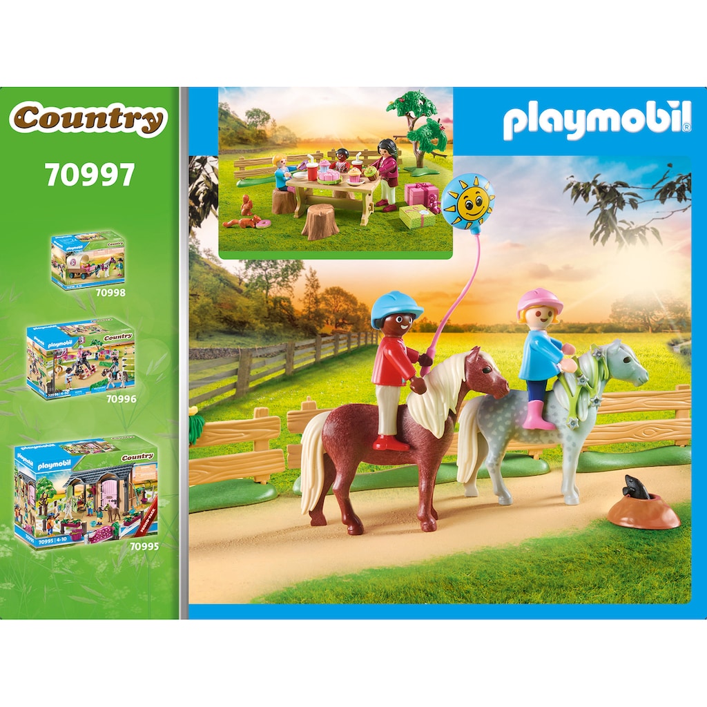 Playmobil® Konstruktions-Spielset »Kindergeburtstag auf dem Ponyhof (70997), Country«, (81 St.), Made in Europe