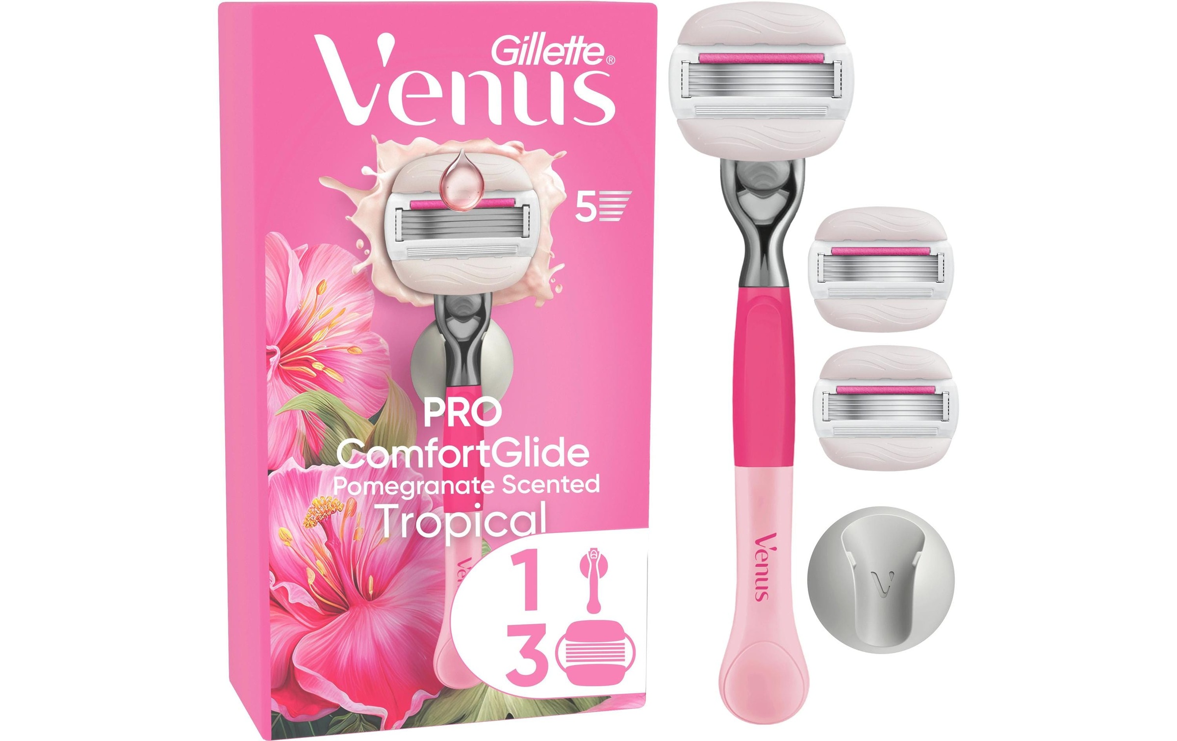 Image of Gillette Venus Körperrasierer "Venus Pro ComfortGlide Tropical 3er + Handstück"
