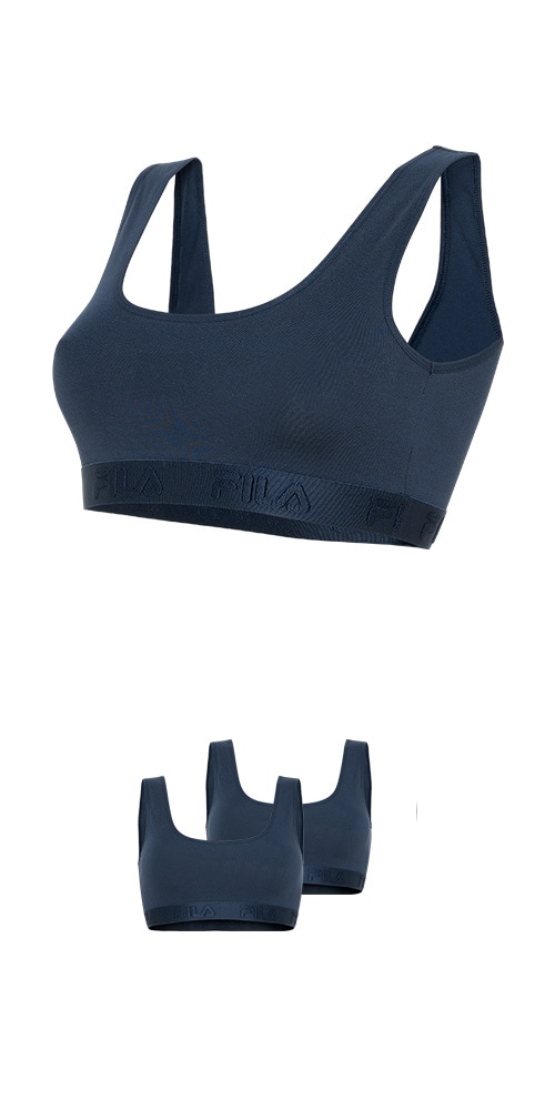 Image of Fila Bügelloser BH 2er Pack, elastisches Unterbrustband, Baumwollmix