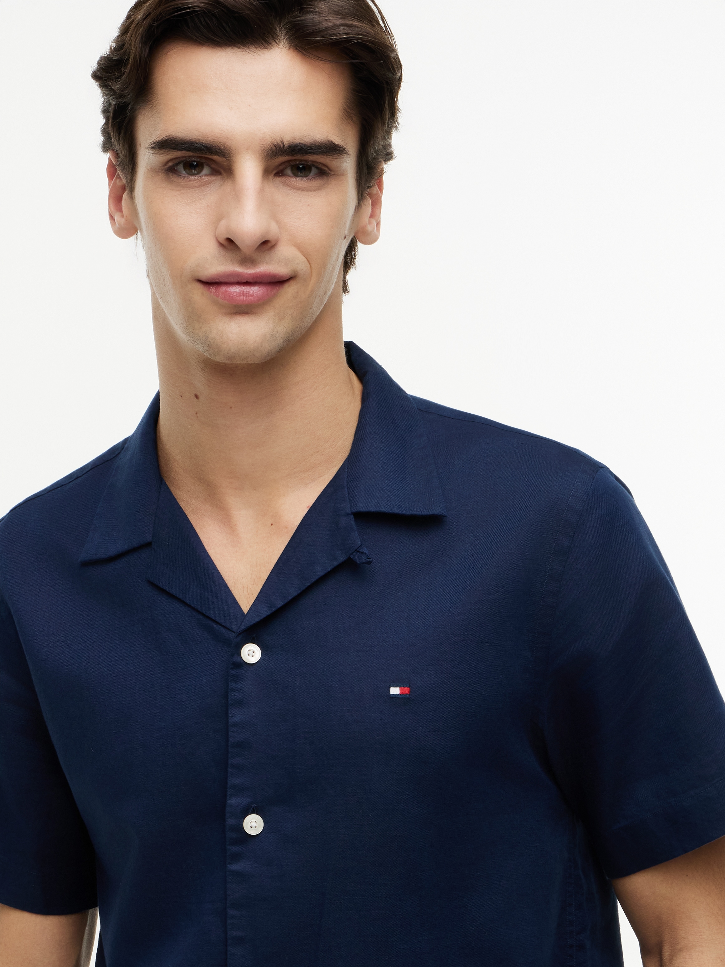 Tommy Hilfiger Chemise à manches courtes »LINEN BLEND SOLID SS RF SHT«