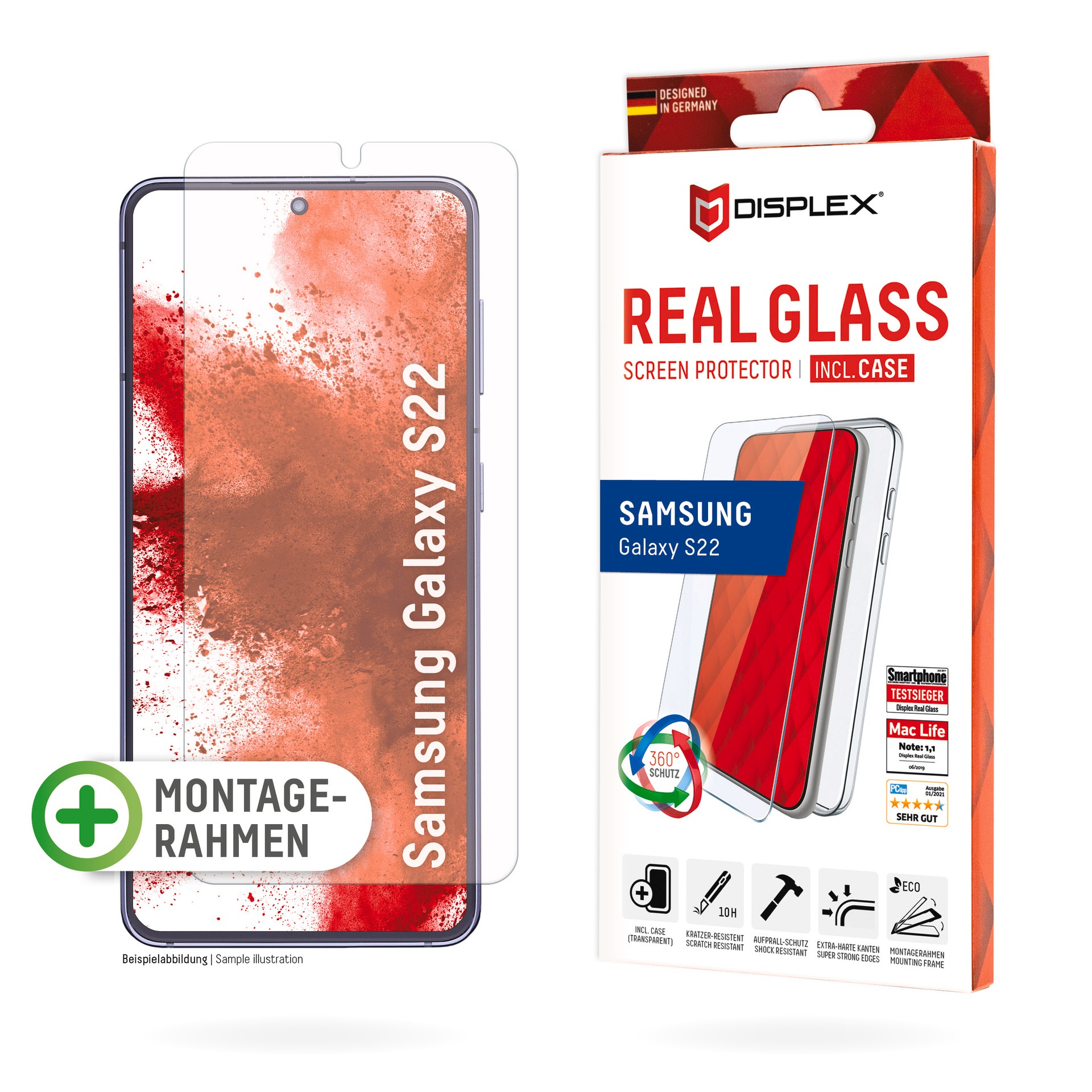 Image of Displex Displayschutzglas »Real Glass + Case Samsung Galaxy S22«, (1 St.) bei Ackermann Versand Schweiz